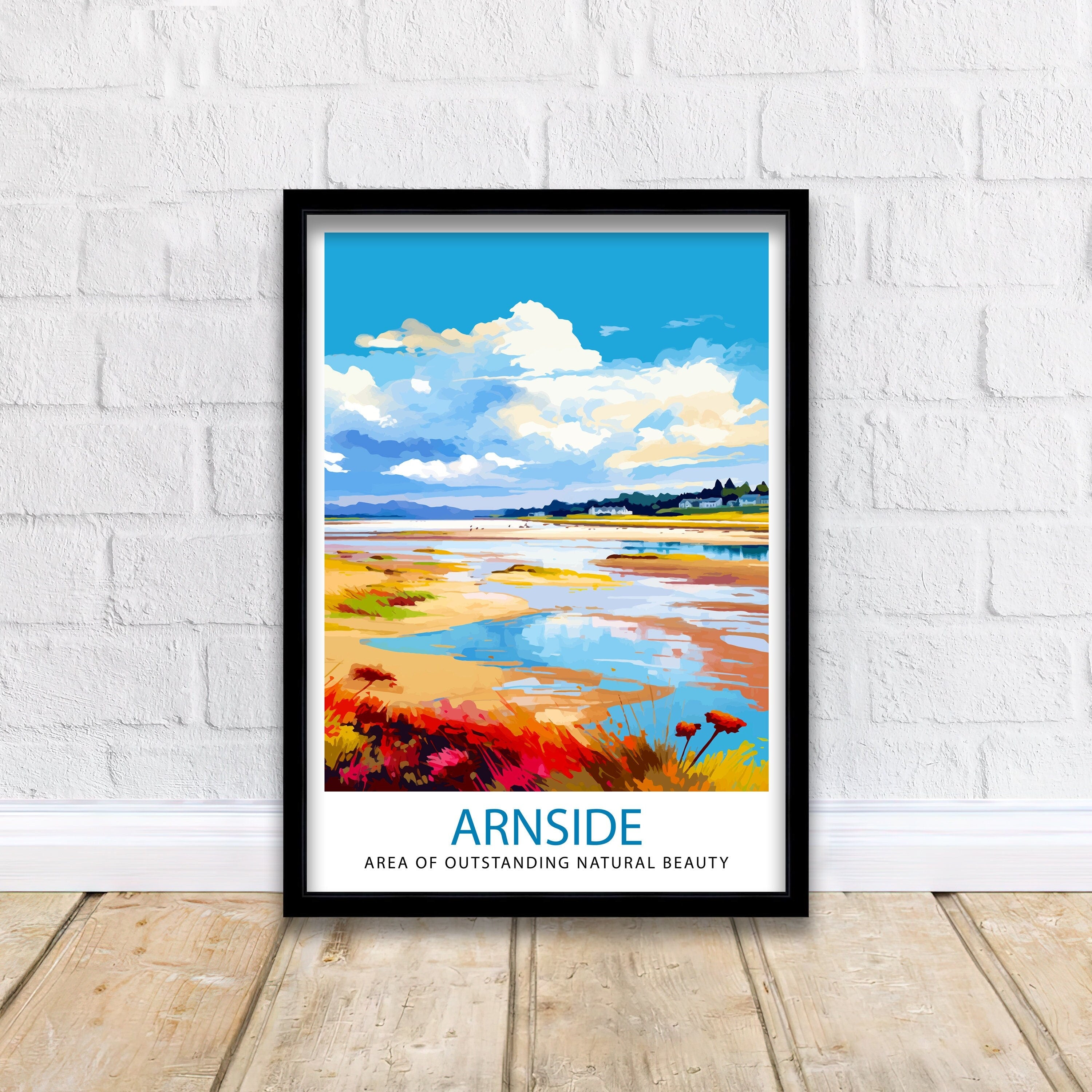 Arnside AONB Print Area of Outstanding Natural Beauty Art Arnside Knott Poster Cumbria Coastline Wall Decor UK Nature Reserve Artwork