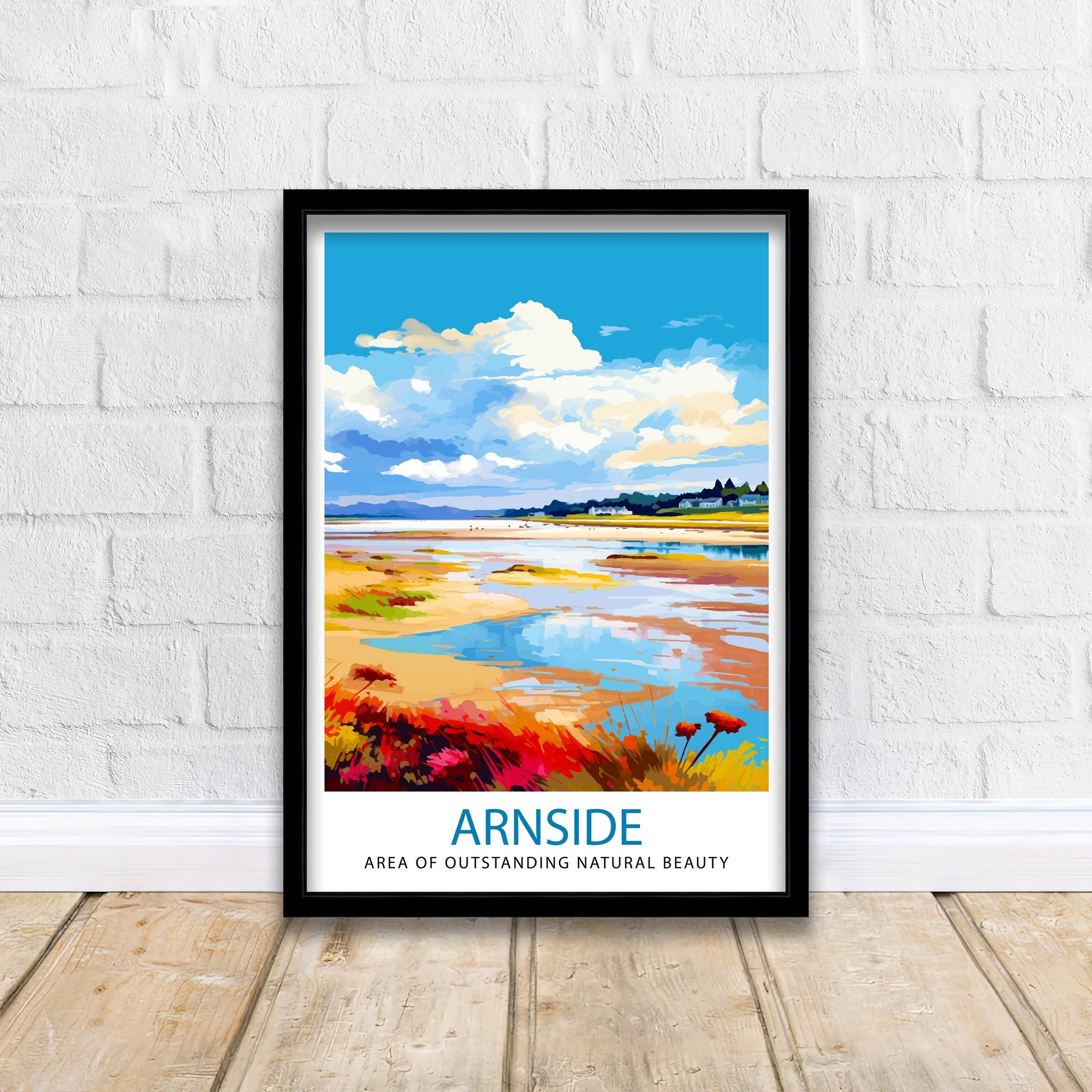 Arnside AONB Print Area of Outstanding Natural Beauty Art Arnside Knott Poster Cumbria Coastline Wall Decor UK Nature Reserve Artwork