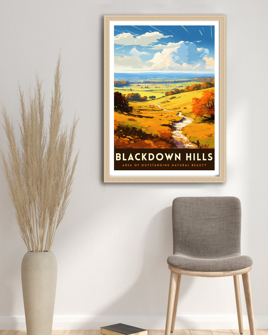 Blackdown Hills AONB Poster Area of Outstanding Natural Beauty Art Blackdown Hills Poster Somerset Devon Border Wall Art English Countryside