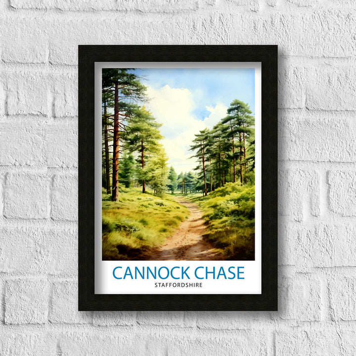 Cannock Chase AONB Poster Staffordshire Nature Reserve Art Cannock Chase Poster English Woodland