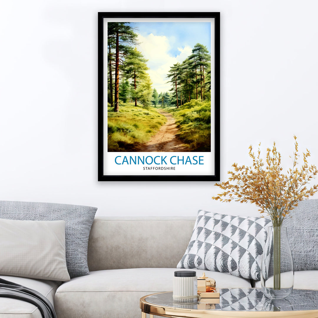 Cannock Chase AONB Poster Staffordshire Nature Reserve Art Cannock Chase Poster English Woodland