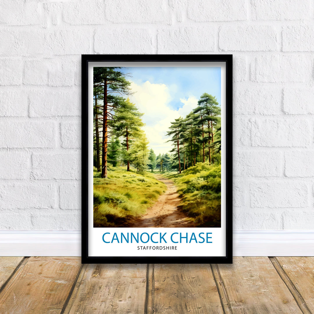 Cannock Chase AONB Poster Staffordshire Nature Reserve Art Cannock Chase Poster English Woodland