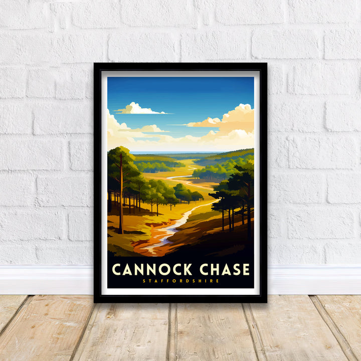 Cannock Chase AONB Poster Staffordshire Nature Reserve Art Cannock Chase Poster English Woodland