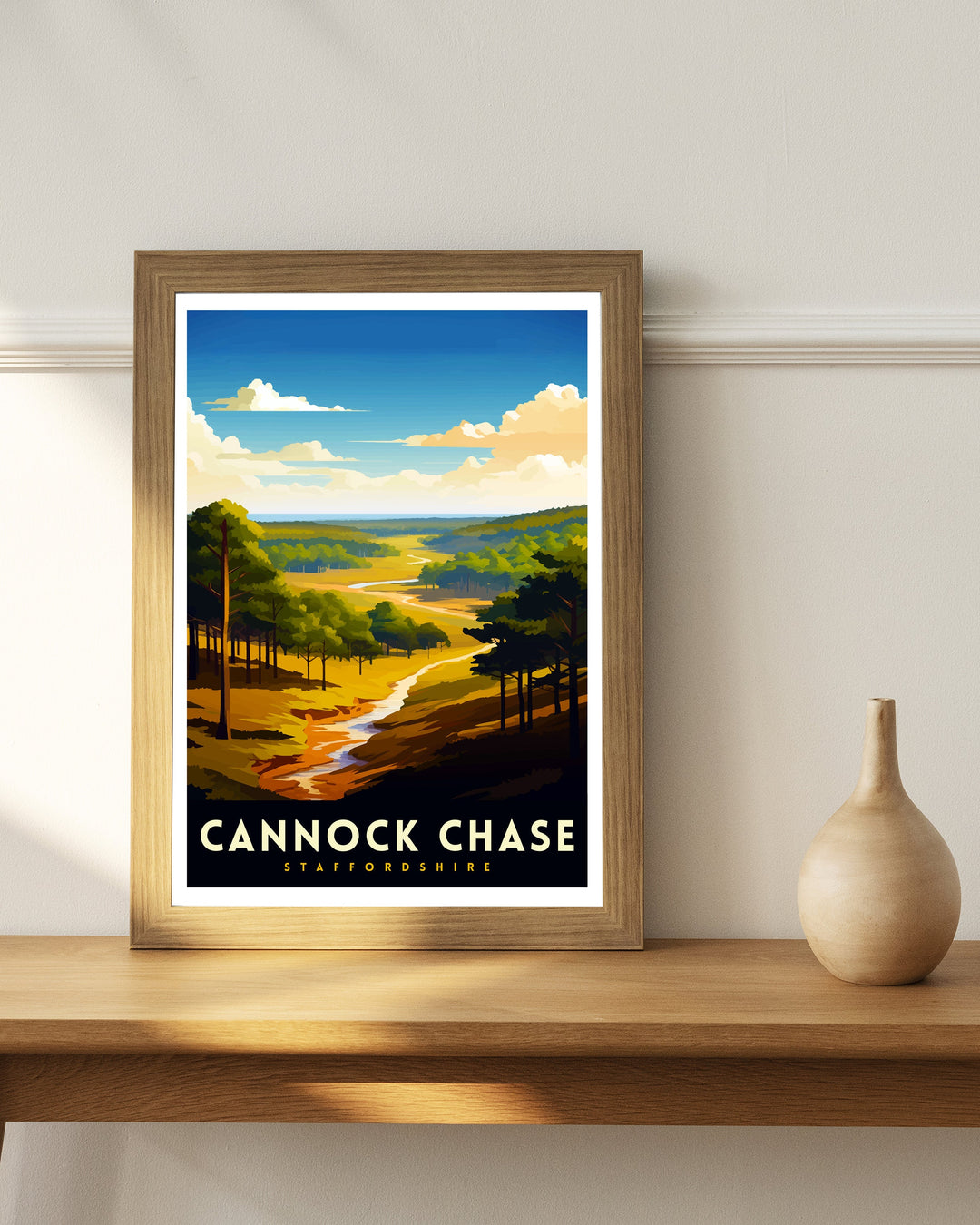 Cannock Chase AONB Poster Staffordshire Nature Reserve Art Cannock Chase Poster English Woodland