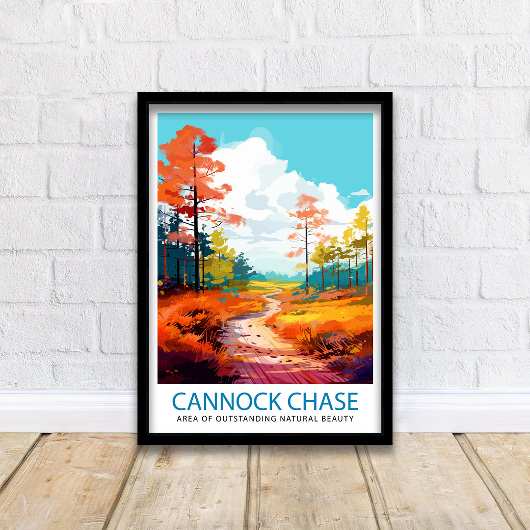 Cannock Chase AONB Poster Staffordshire Nature Reserve Art Cannock Chase Poster English Woodland