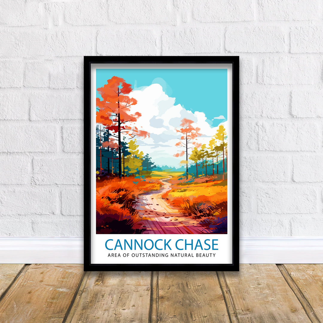 Cannock Chase AONB Poster Staffordshire Nature Reserve Art Cannock Chase Poster English Woodland