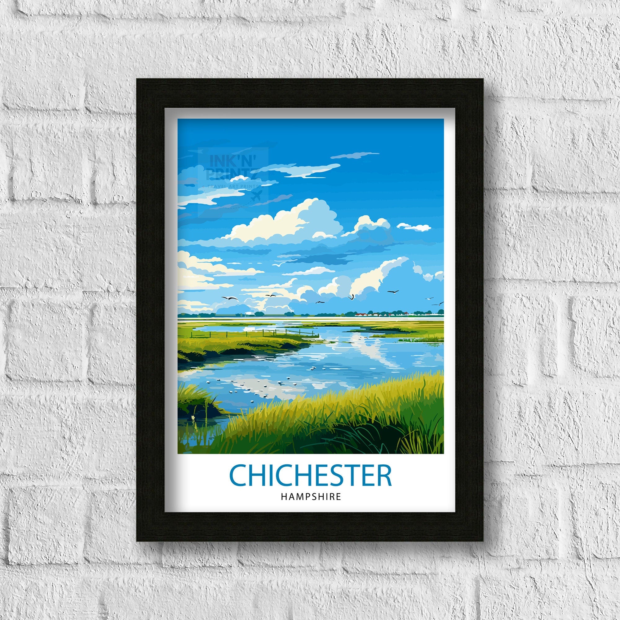 Chichester Harbour Travel Print Chichester Harbour Wall Decor Chichester Harbour Poster Coastal Travel Prints Chichester Harbour Art Print