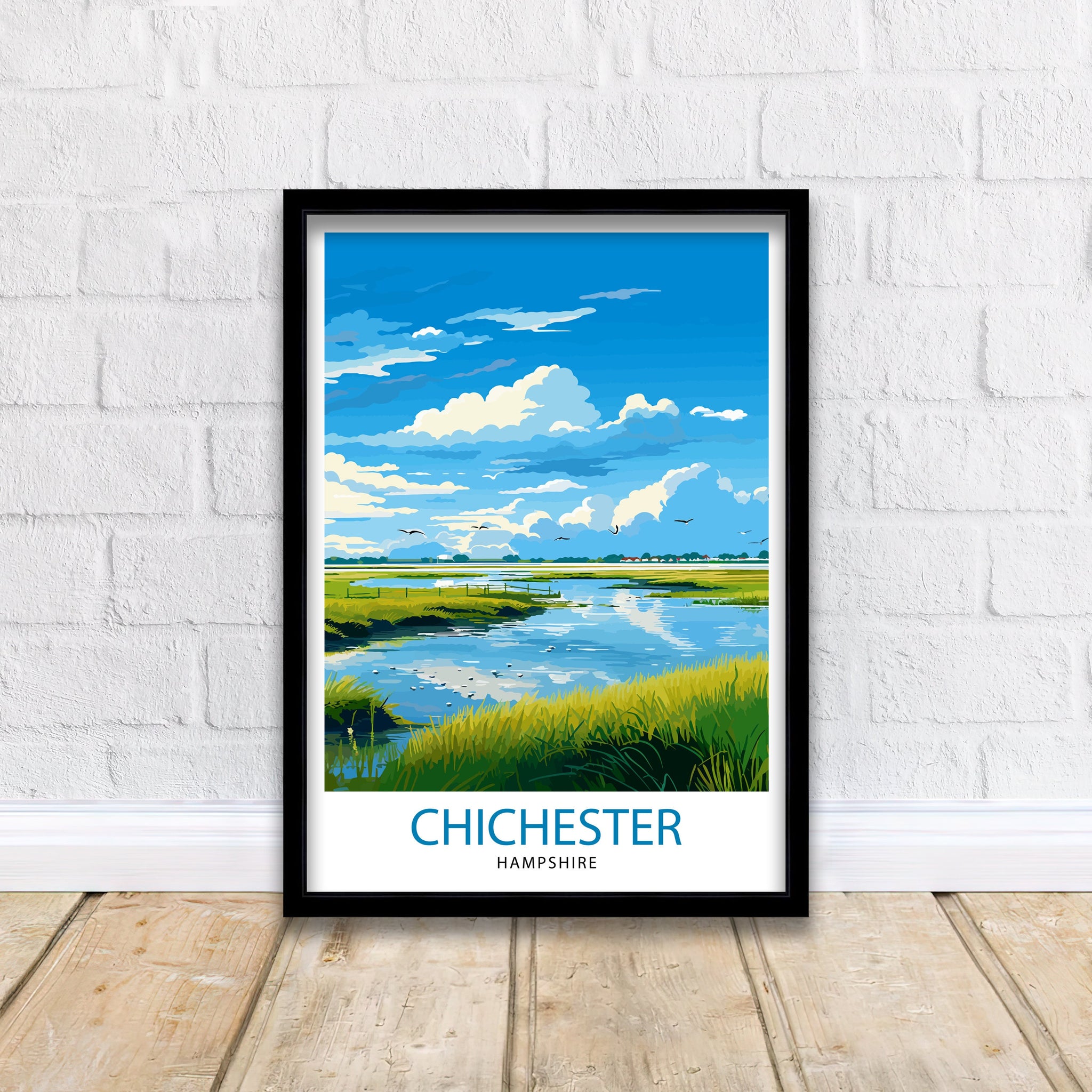 Chichester Harbour Travel Print Chichester Harbour Wall Decor Chichester Harbour Poster Coastal Travel Prints Chichester Harbour Art Print