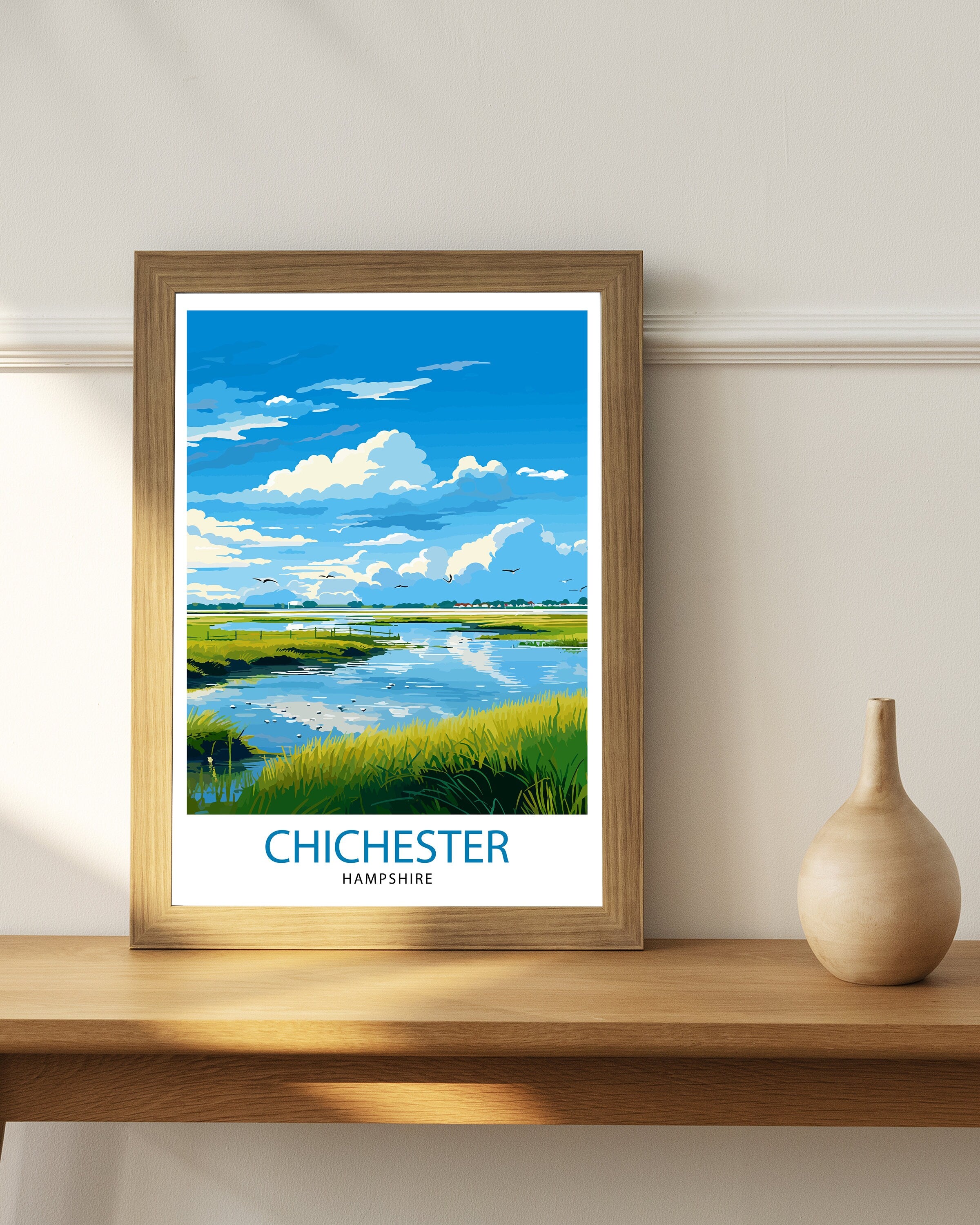 Chichester Harbour Travel Print Chichester Harbour Wall Decor Chichester Harbour Poster Coastal Travel Prints Chichester Harbour Art Print