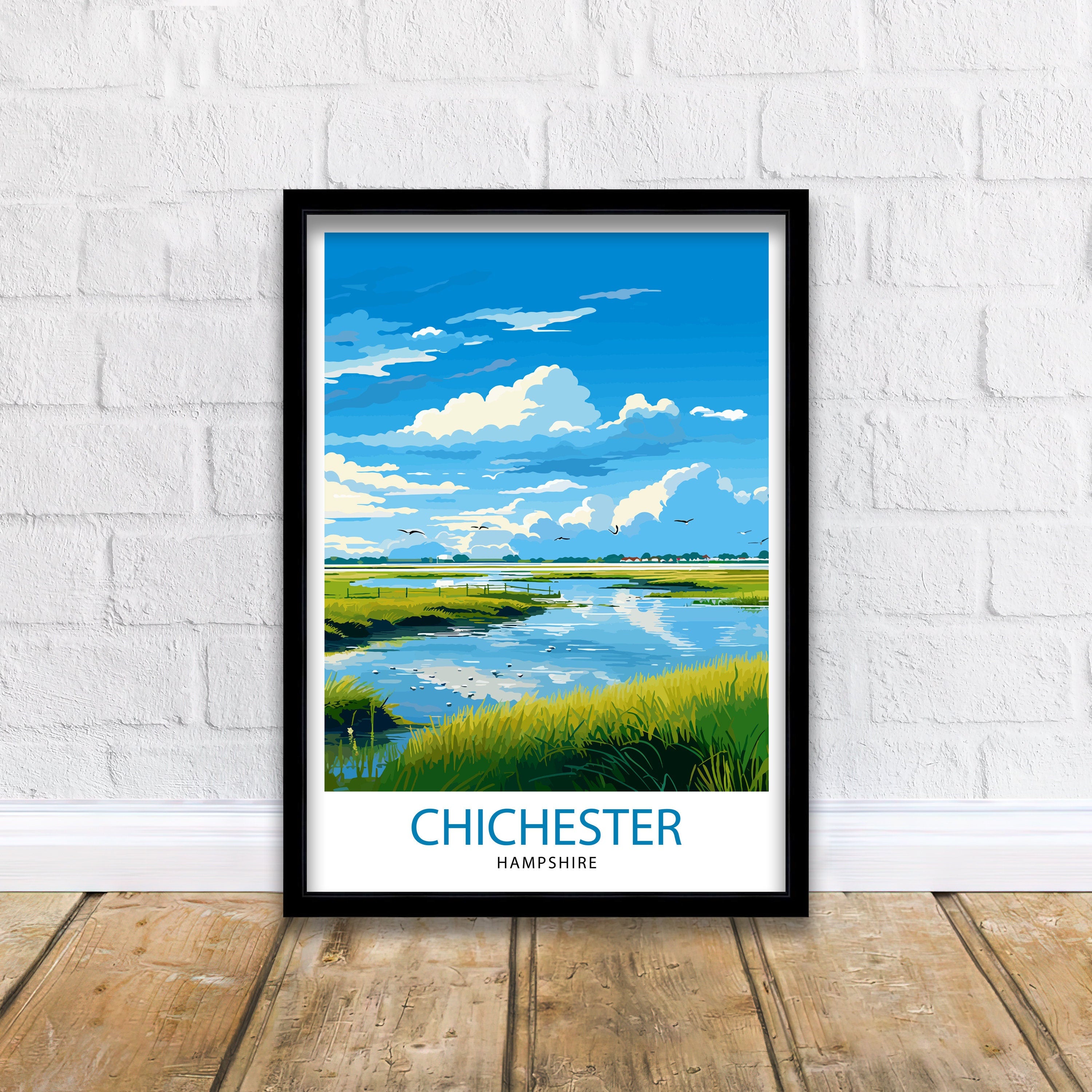 Chichester Harbour Travel Print Chichester Harbour Wall Decor Chichester Harbour Poster Coastal Travel Prints Chichester Harbour Art Print