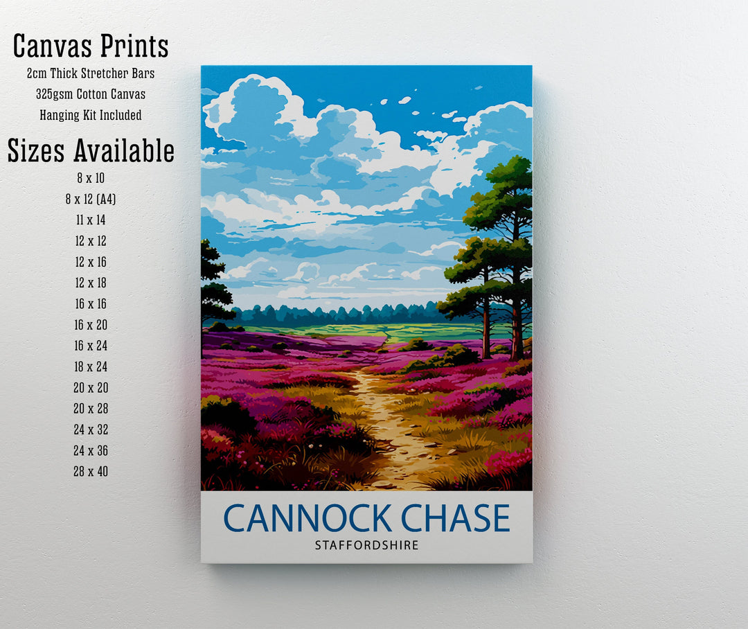 Cannock Chase AONB Poster Staffordshire Nature Reserve Art Cannock Chase Poster English Woodland