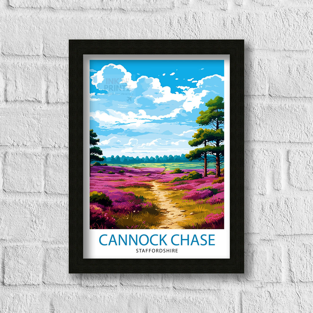 Cannock Chase AONB Poster Staffordshire Nature Reserve Art Cannock Chase Poster English Woodland