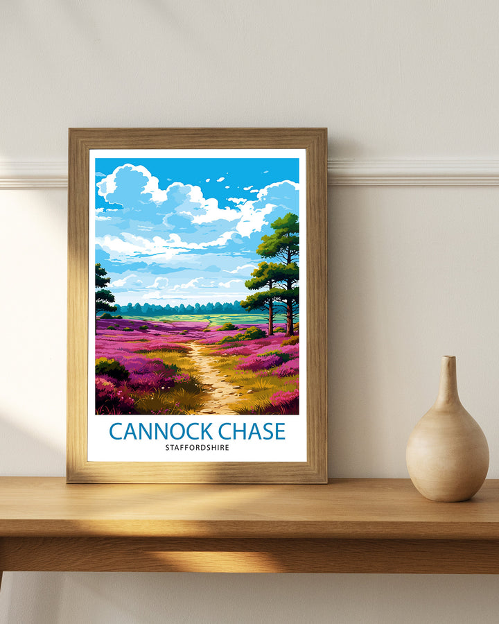 Cannock Chase AONB Poster Staffordshire Nature Reserve Art Cannock Chase Poster English Woodland