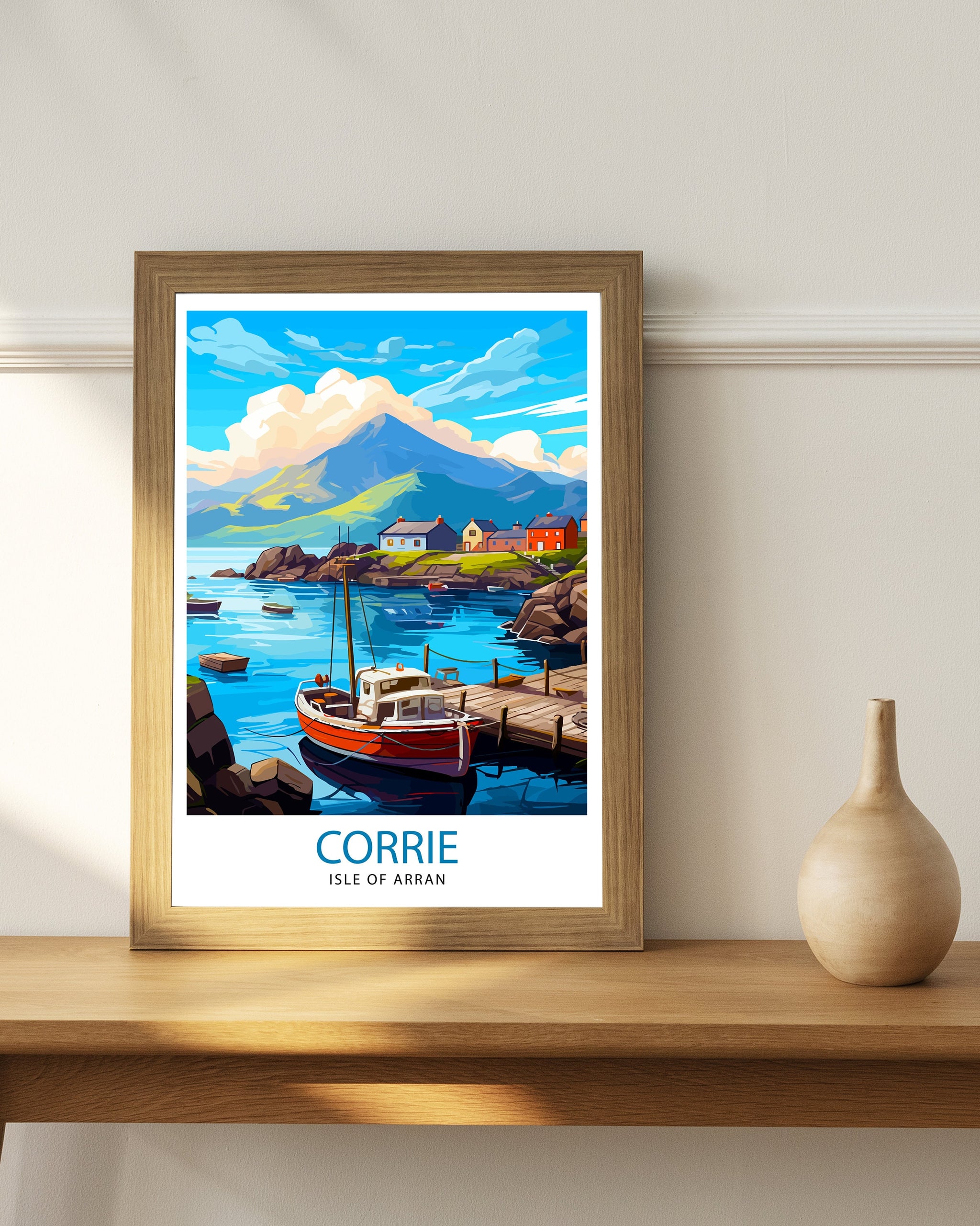Corrie Isle of Arran Print Scottish Landscape Poster Arran Coastal Artwork Scotland Nature Wall Decor Island Seascape Gift