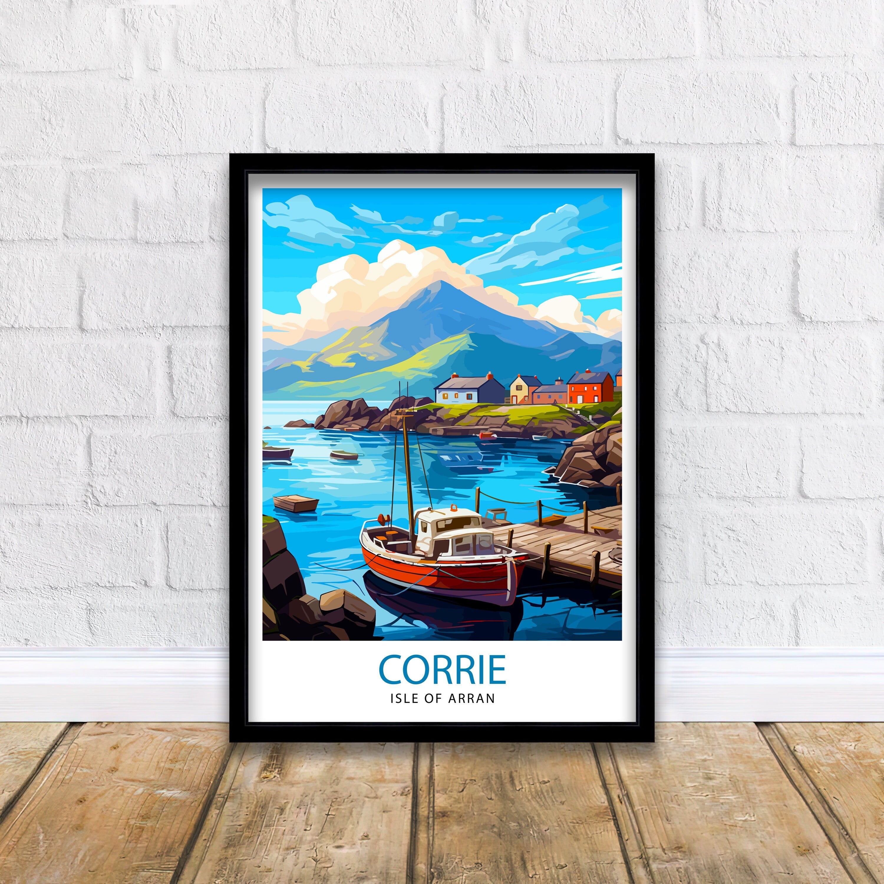 Corrie Isle of Arran Print Scottish Landscape Poster Arran Coastal Artwork Scotland Nature Wall Decor Island Seascape Gift