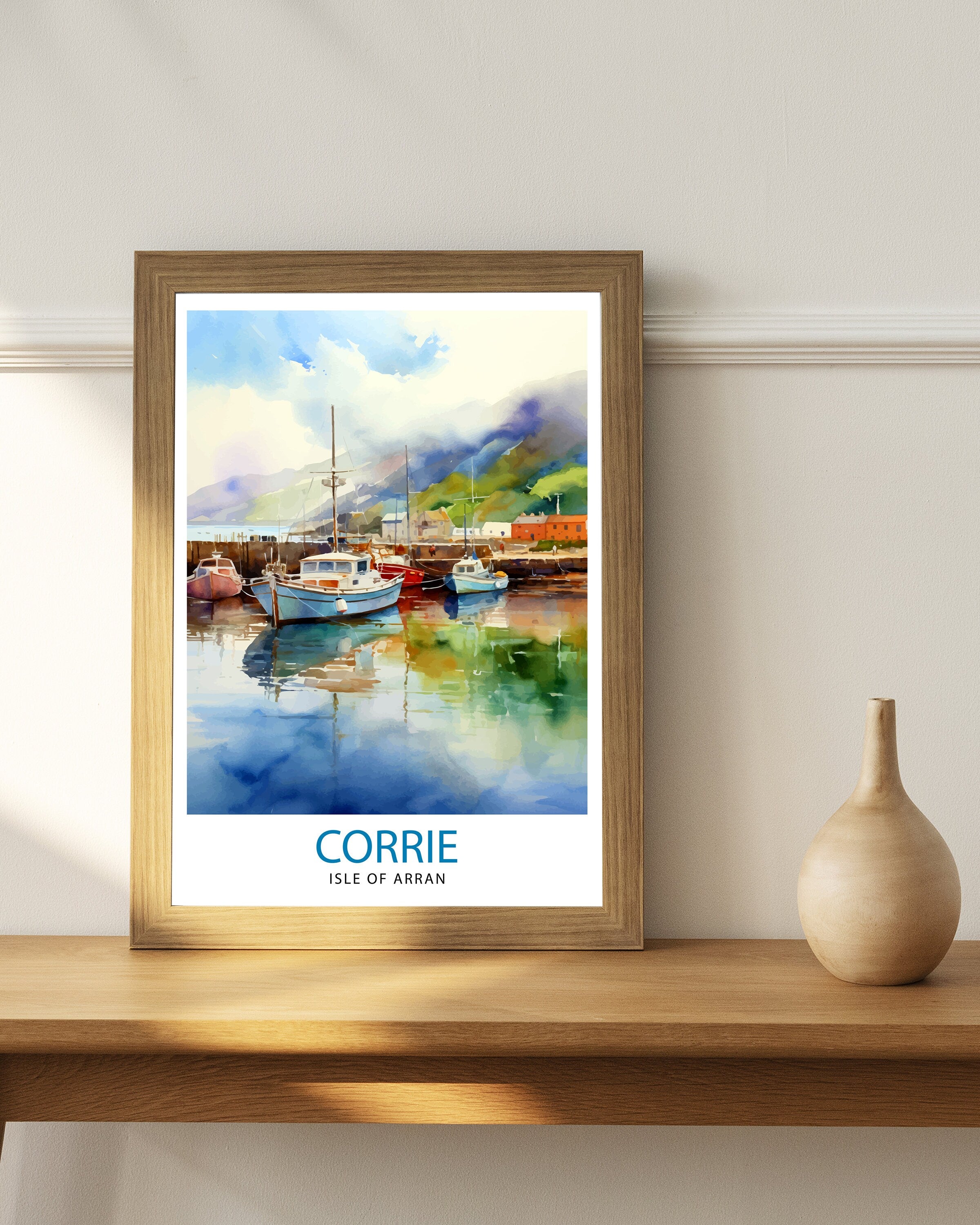 Corrie Isle of Arran Print Scottish Landscape Poster Arran Coastal Artwork Scotland Nature Wall Decor Island Seascape Gift