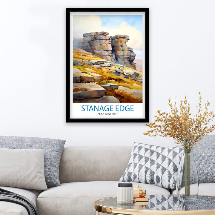 Stanage Edge Poster Peak District Art Climbing