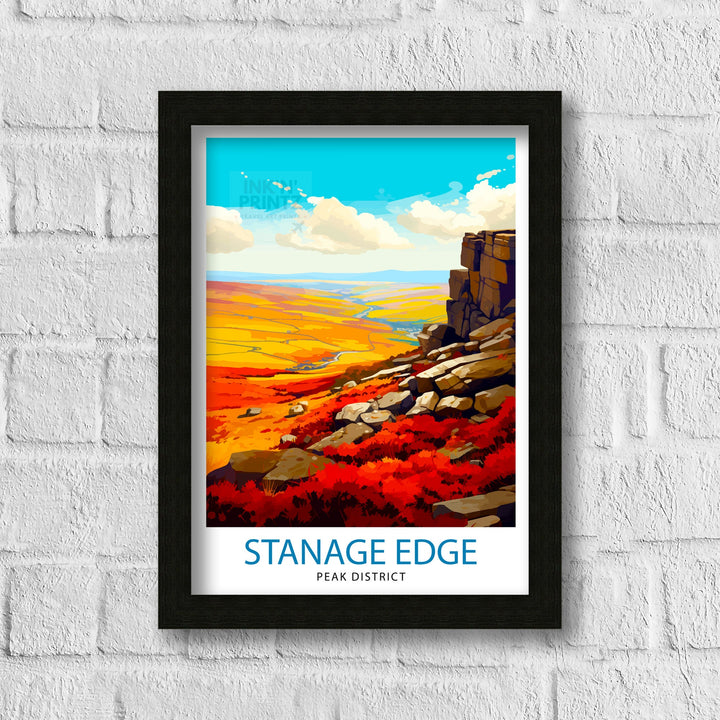 Stanage Edge Print Peak District Art Climbing Wall Decor England Landscape Poster Hiking Travel Gift British Nature Wall Art