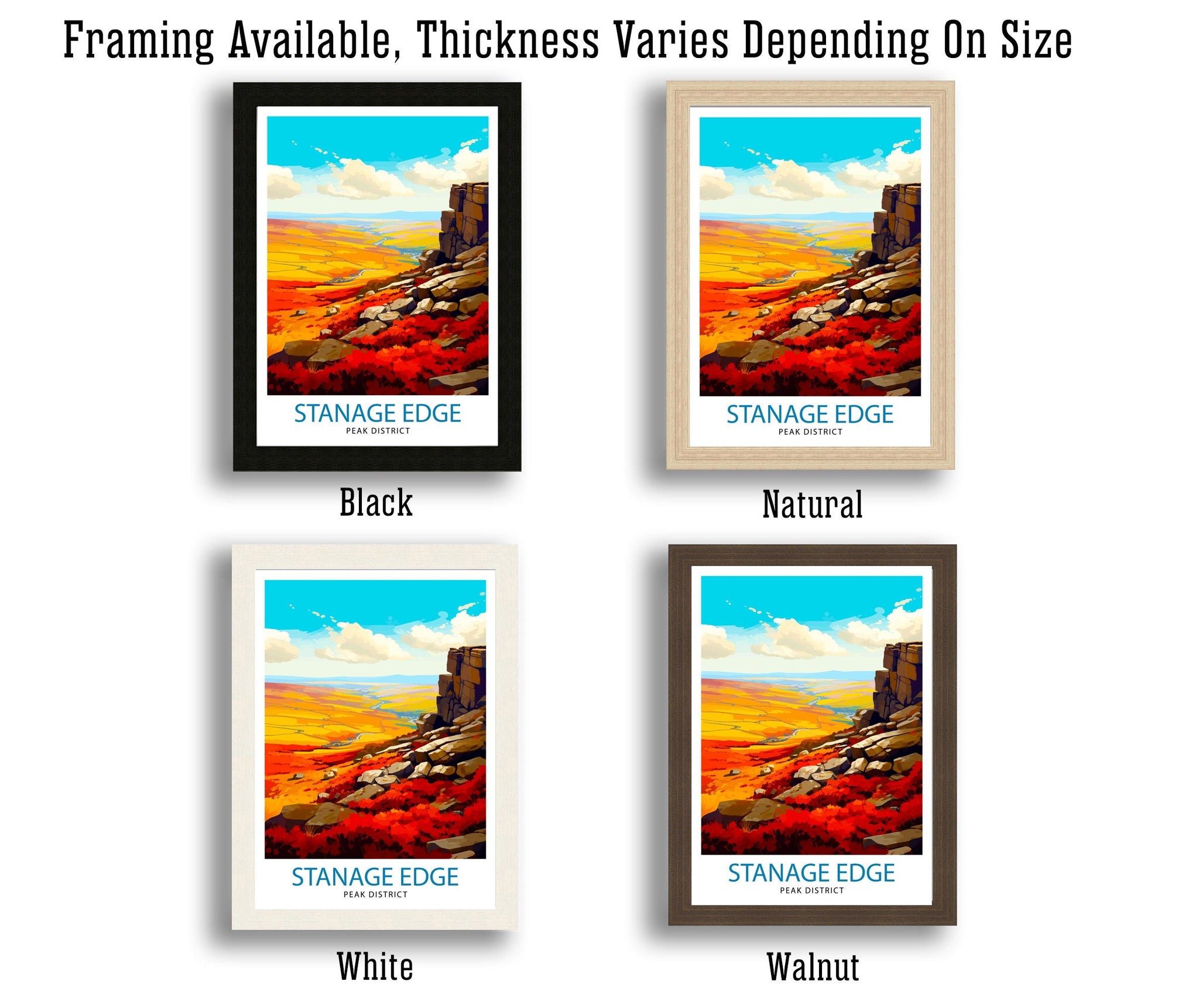 Stanage Edge Print Peak District Art Climbing Wall Decor England Landscape Poster Hiking Travel Gift British Nature Wall Art