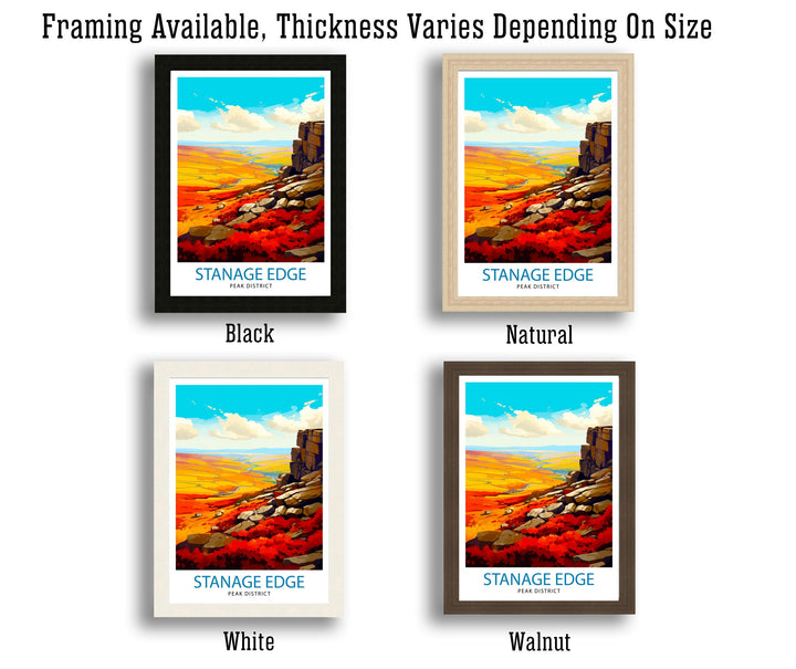 Stanage Edge Print Peak District Art Climbing Wall Decor England Landscape Poster Hiking Travel Gift British Nature Wall Art