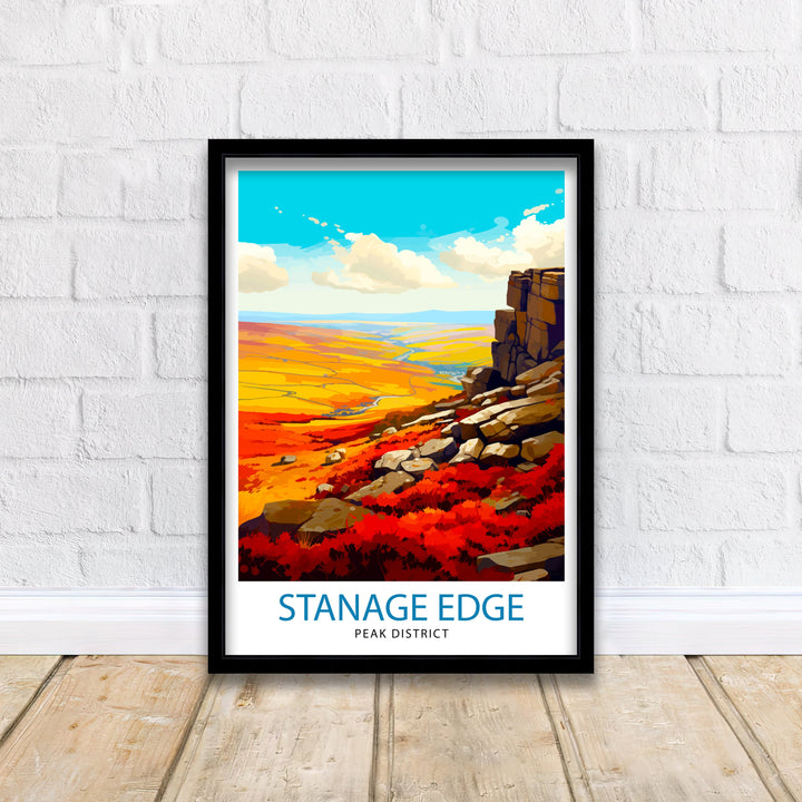 Stanage Edge Print Peak District Art Climbing Wall Decor England Landscape Poster Hiking Travel Gift British Nature Wall Art