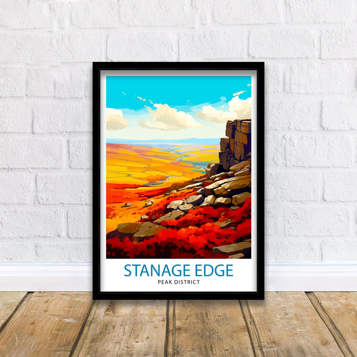 Stanage Edge Print Peak District Art Climbing Wall Decor England Landscape Poster Hiking Travel Gift British Nature Wall Art