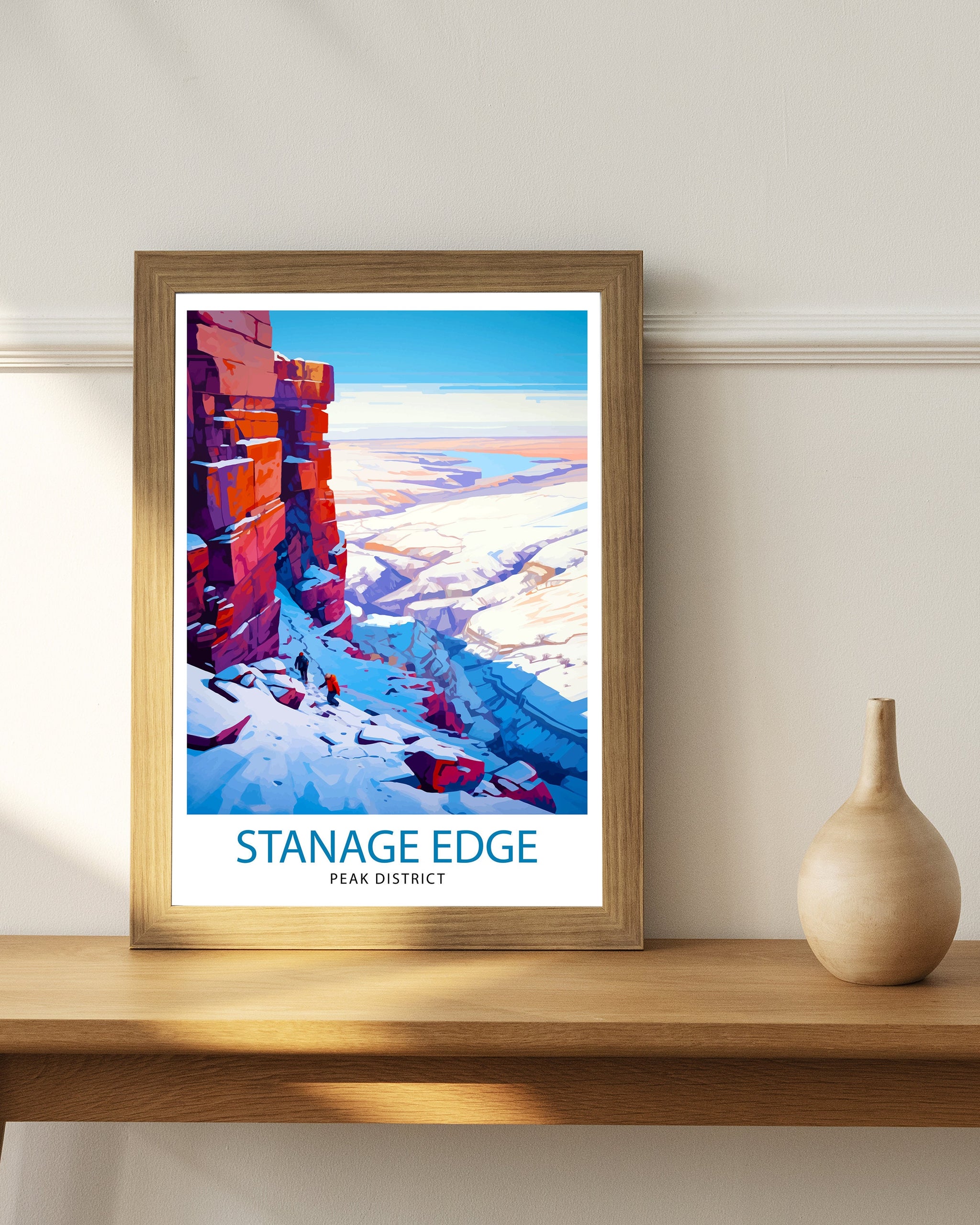 Stanage Edge Print Peak District Art Climbing Wall Decor England Landscape Poster Hiking Travel Gift British Nature Wall Art