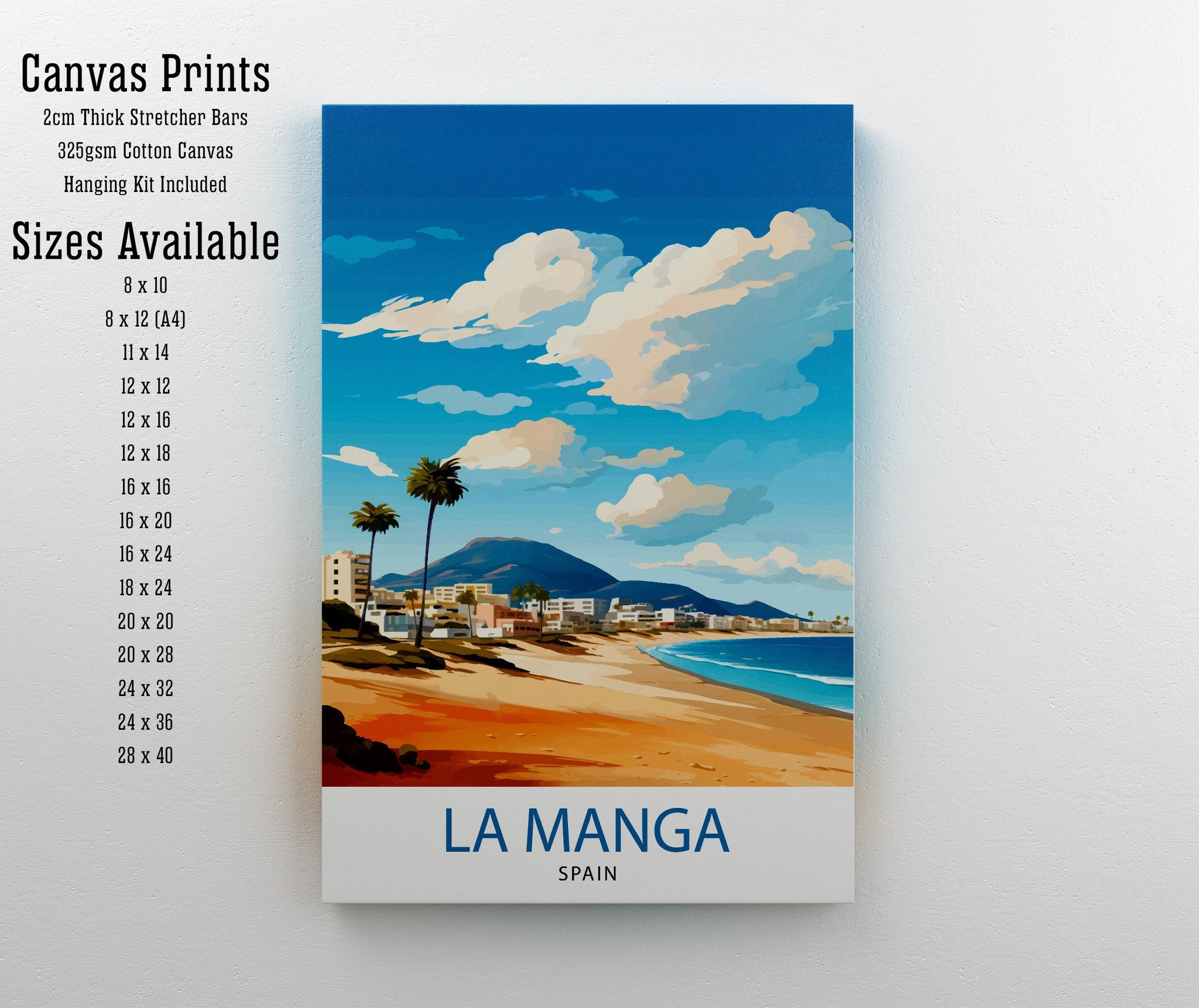 La Manga Spain Print Mar Menor Coastal Art La Manga Poster Spanish Beach Wall Decor Mediterranean Sea Landscape Murcia Region Illustration