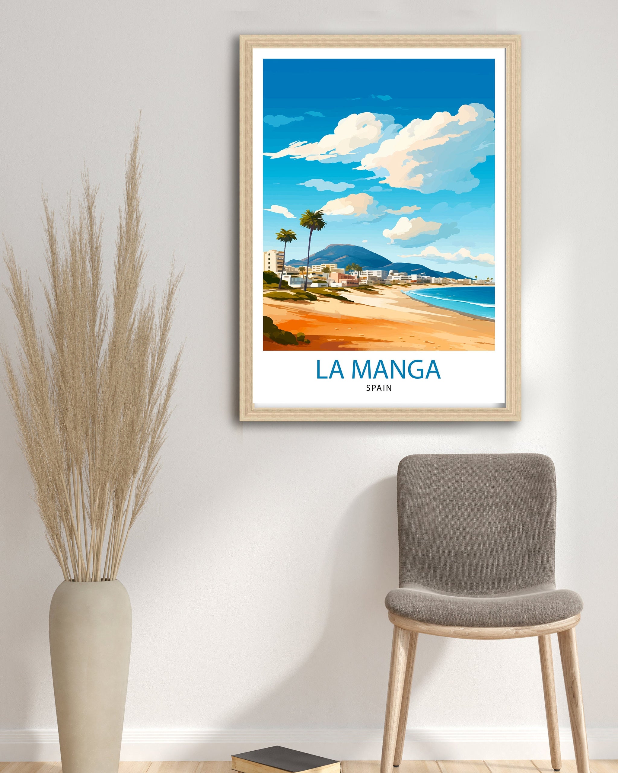 La Manga Spain Print Mar Menor Coastal Art La Manga Poster Spanish Beach Wall Decor Mediterranean Sea Landscape Murcia Region Illustration