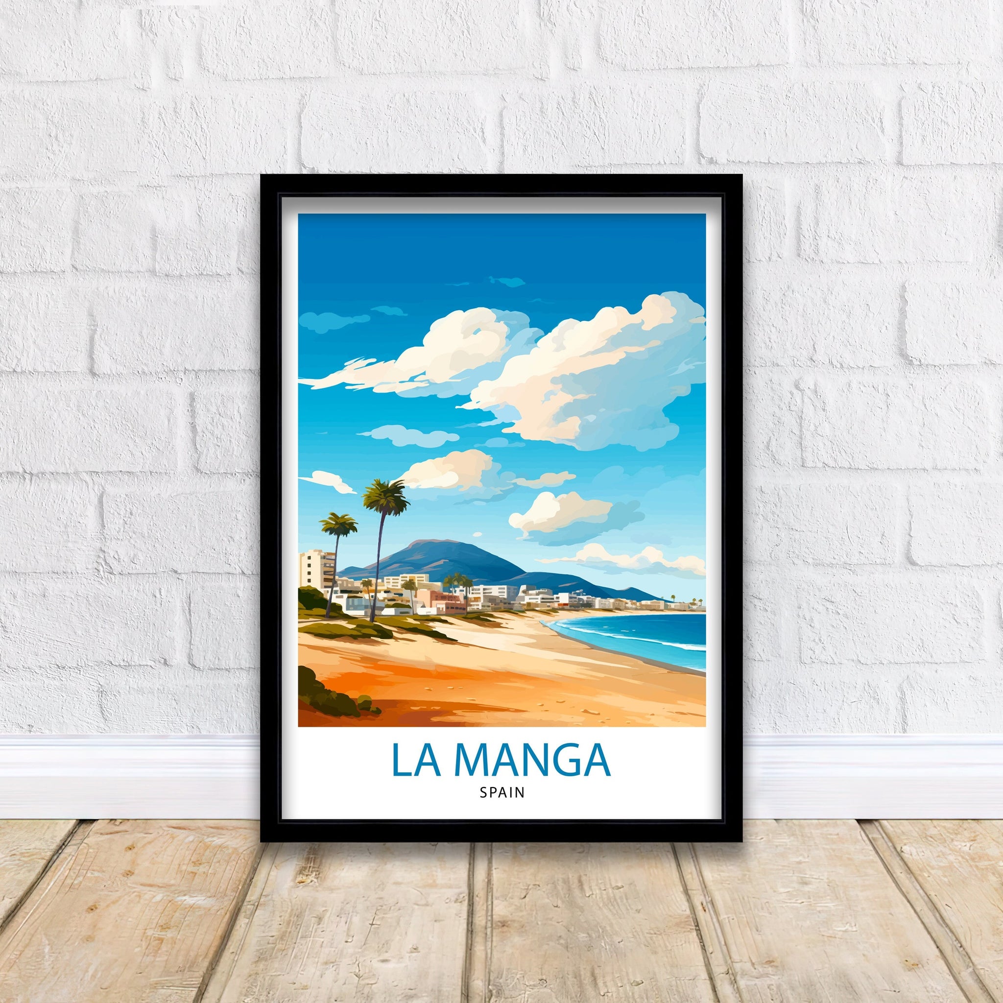La Manga Spain Print Mar Menor Coastal Art La Manga Poster Spanish Beach Wall Decor Mediterranean Sea Landscape Murcia Region Illustration