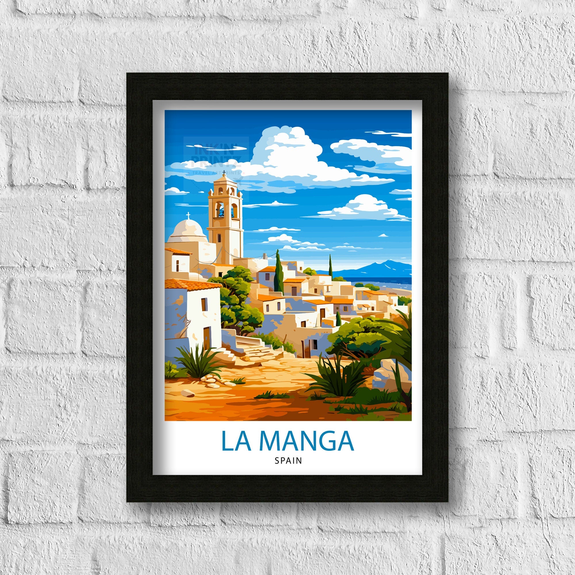 La Manga Spain Print Mar Menor Coastal Art La Manga Poster Spanish Beach Wall Decor Mediterranean Sea Landscape Murcia Region Illustration