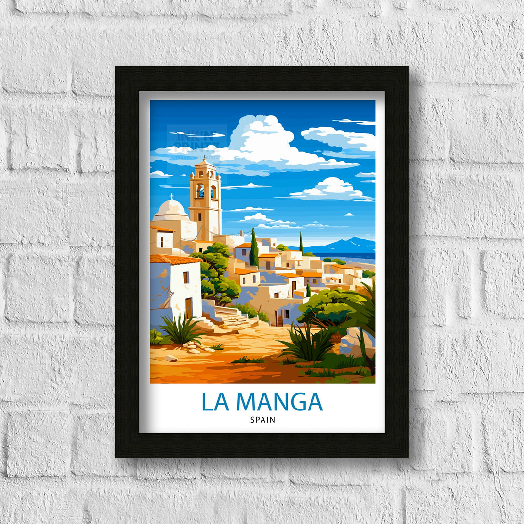 La Manga Spain Poster Mar Menor Coastal Art La Manga Poster Spanish Beach