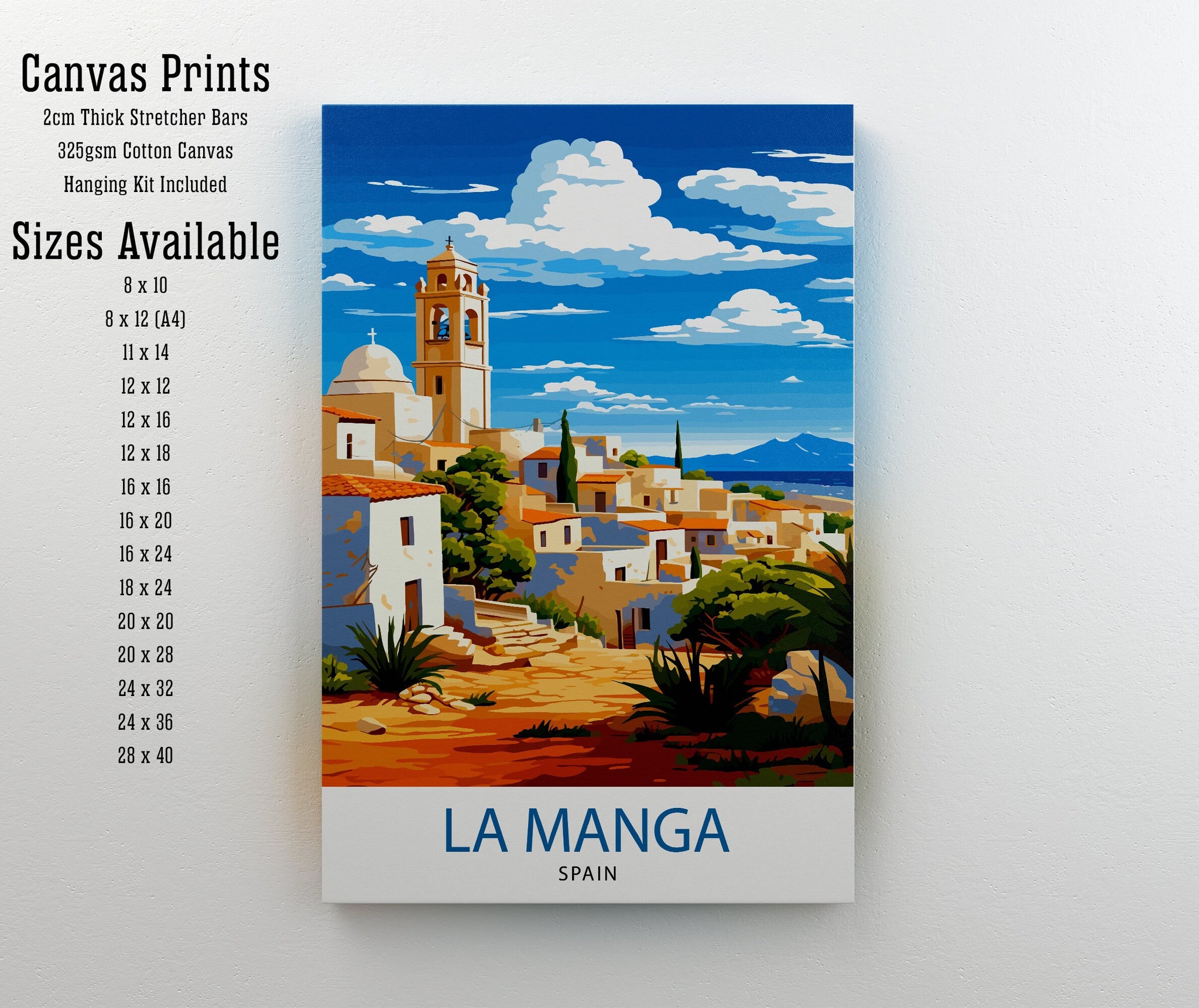 La Manga Spain Print Mar Menor Coastal Art La Manga Poster Spanish Beach Wall Decor Mediterranean Sea Landscape Murcia Region Illustration
