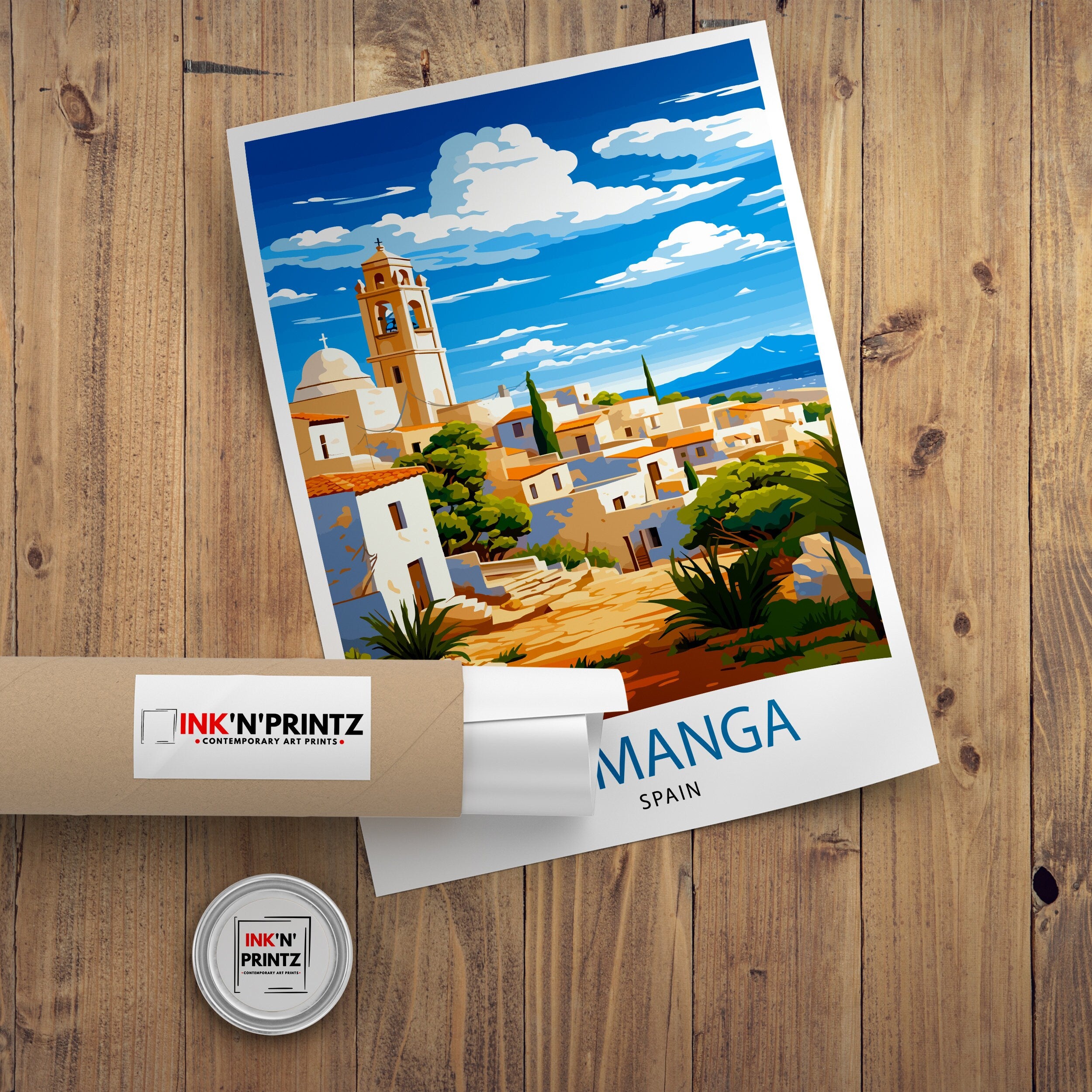 La Manga Spain Print Mar Menor Coastal Art La Manga Poster Spanish Beach Wall Decor Mediterranean Sea Landscape Murcia Region Illustration