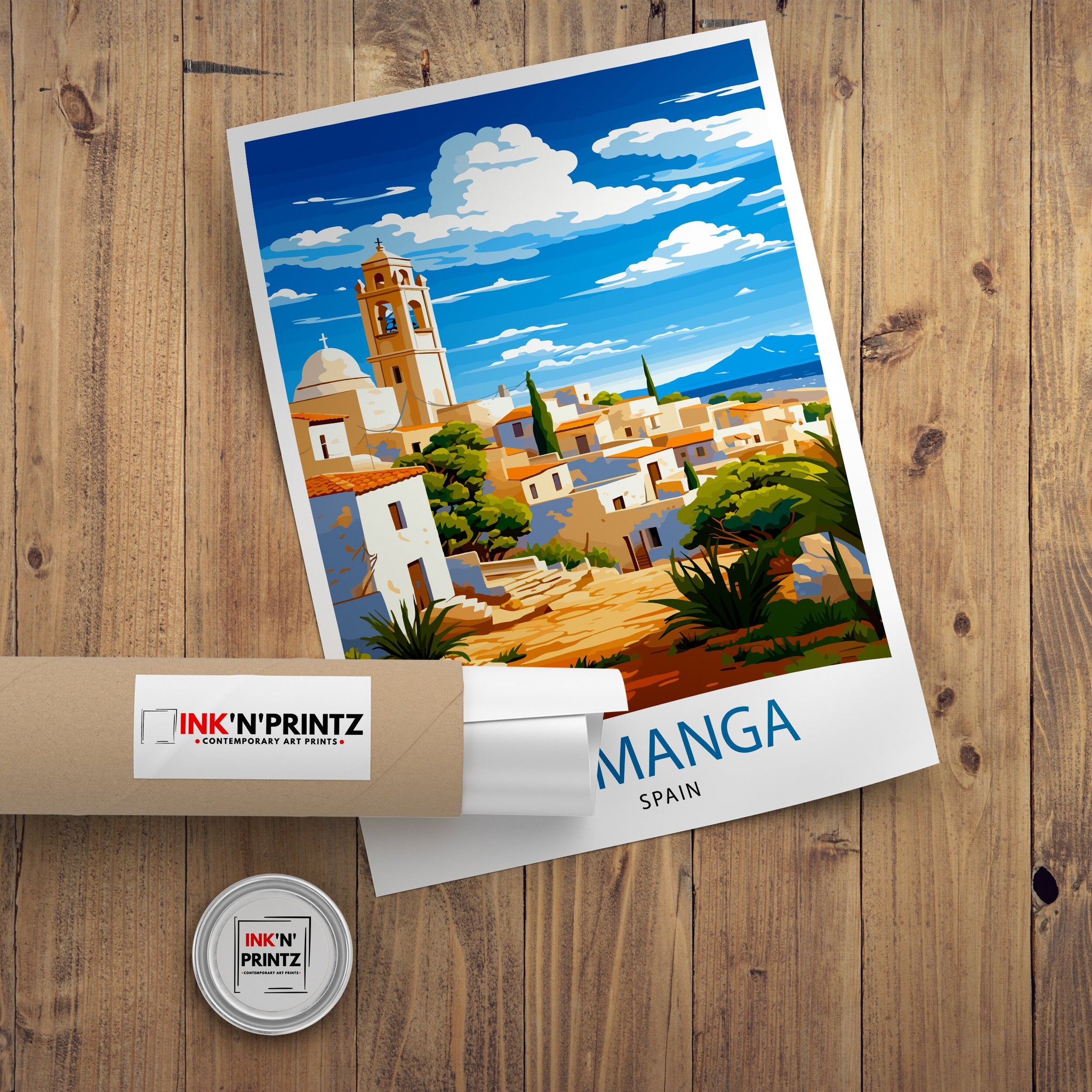 La Manga Spain Print Mar Menor Coastal Art La Manga Poster Spanish Beach Wall Decor Mediterranean Sea Landscape Murcia Region Illustration