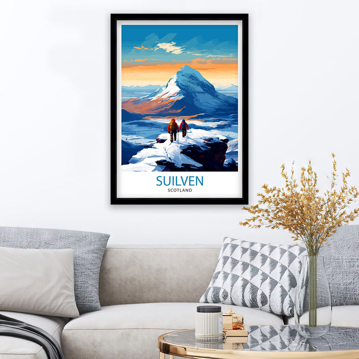 Suilven Mountain Poster Scotland Highland Landscape Scottish Wilds Wall Art Nature Lover Gift Suilven Hiking Poster Scotland Travel Decor