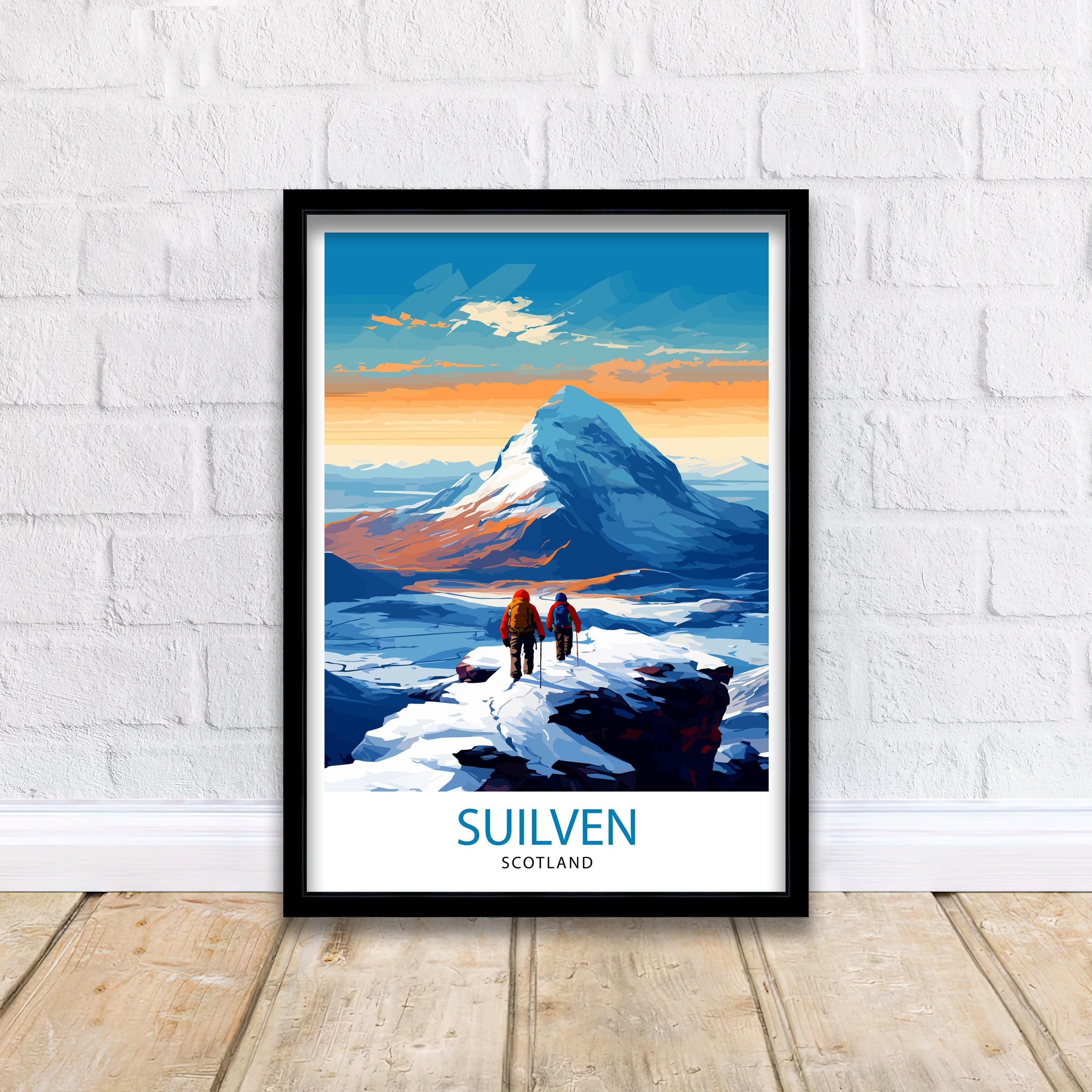 Suilven Mountain Poster Scotland Highland Landscape Scottish Wilds Wall Art Nature Lover Gift Suilven Hiking Poster Scotland Travel Decor