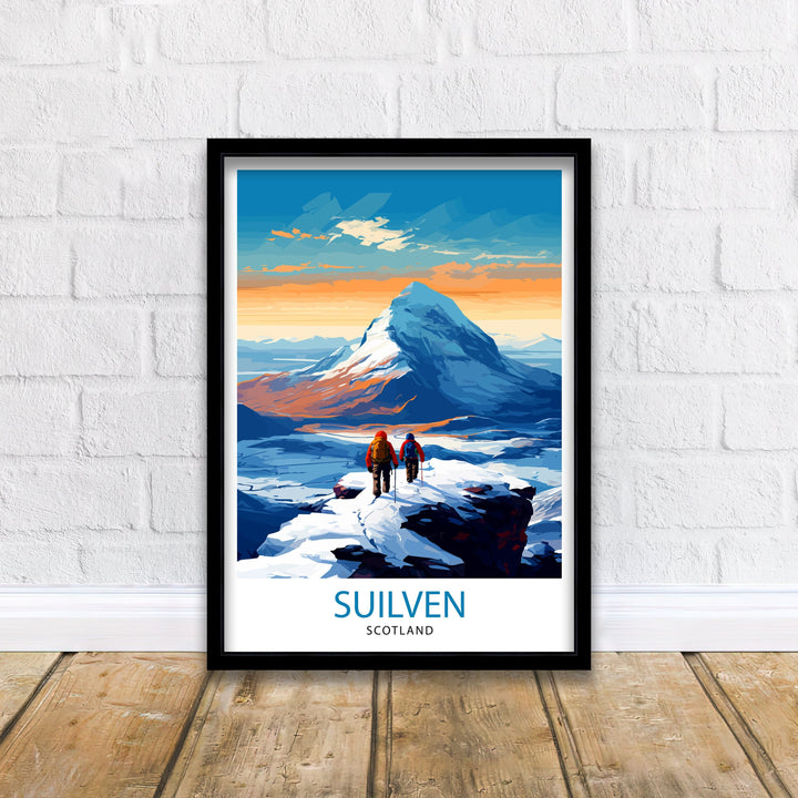 Suilven Mountain Poster Scotland Highland Landscape Scottish Wilds Wall Art Nature Lover Gift Suilven Hiking Poster Scotland Travel Decor