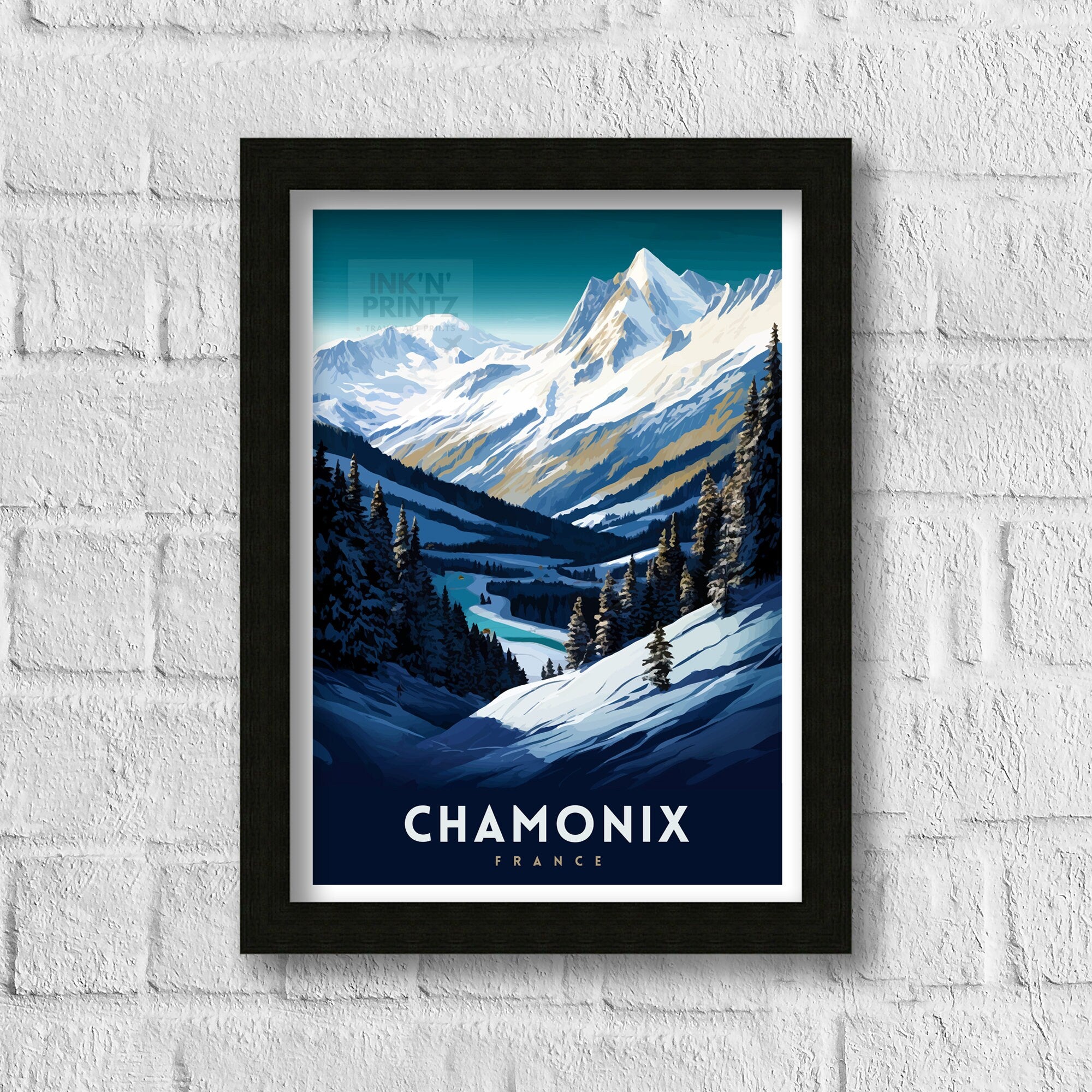 Chamonix France Print Chamonix Decor Chamonix Poster Chamonix Art Chamonix Wall Art Gift for Alpine Lovers Chamonix Home Decor