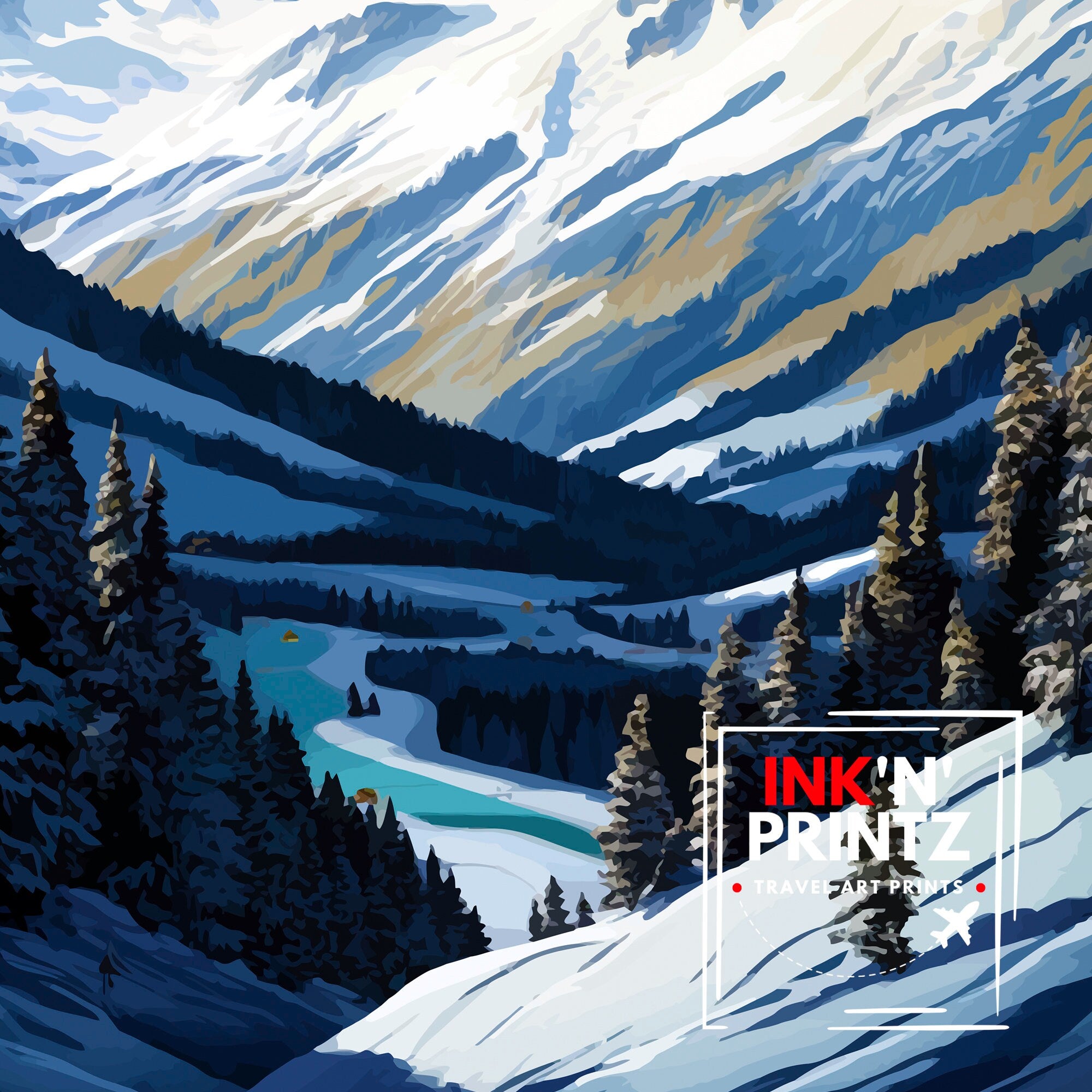 Chamonix France Print Chamonix Decor Chamonix Poster Chamonix Art Chamonix Wall Art Gift for Alpine Lovers Chamonix Home Decor