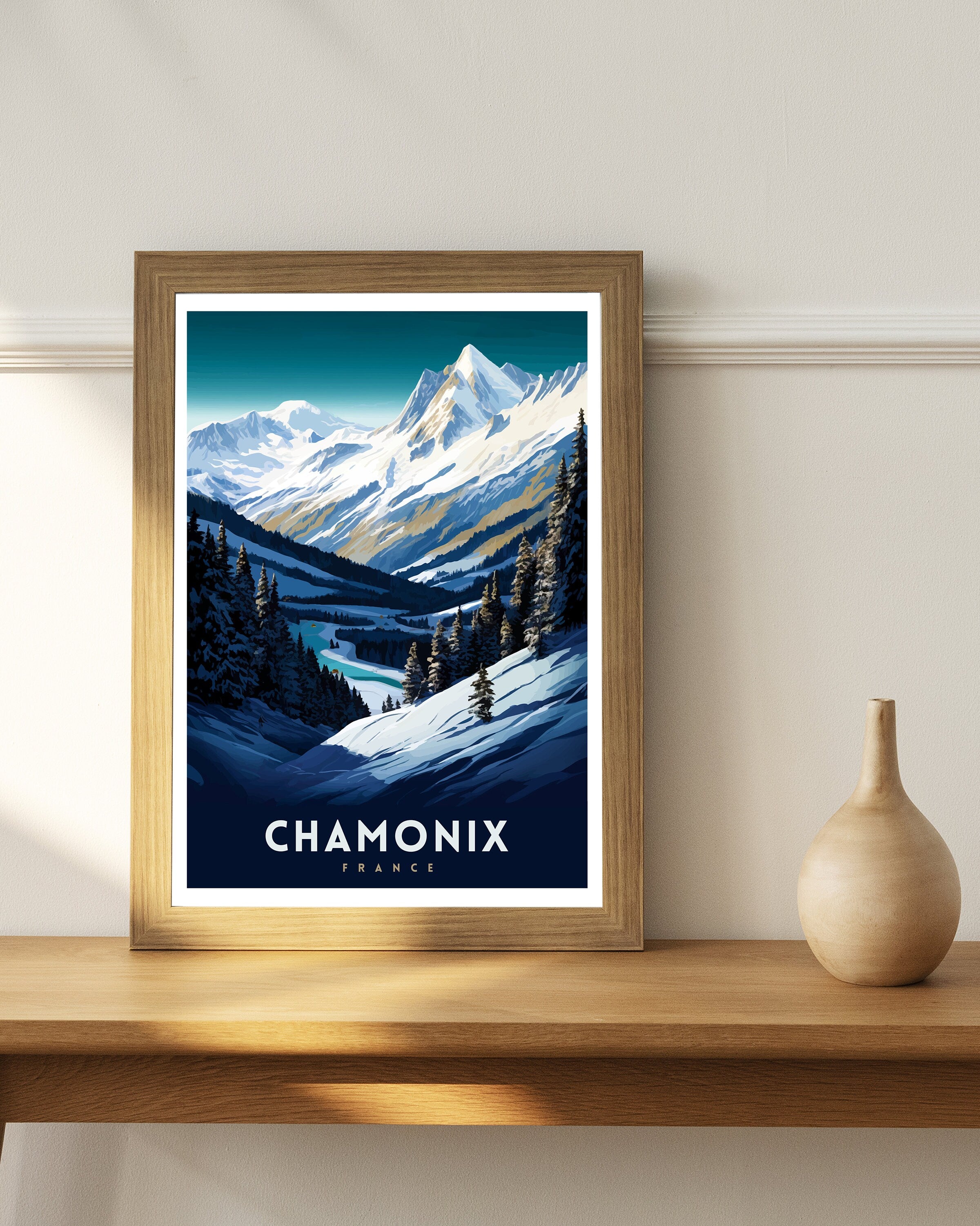 Chamonix France Print Chamonix Decor Chamonix Poster Chamonix Art Chamonix Wall Art Gift for Alpine Lovers Chamonix Home Decor