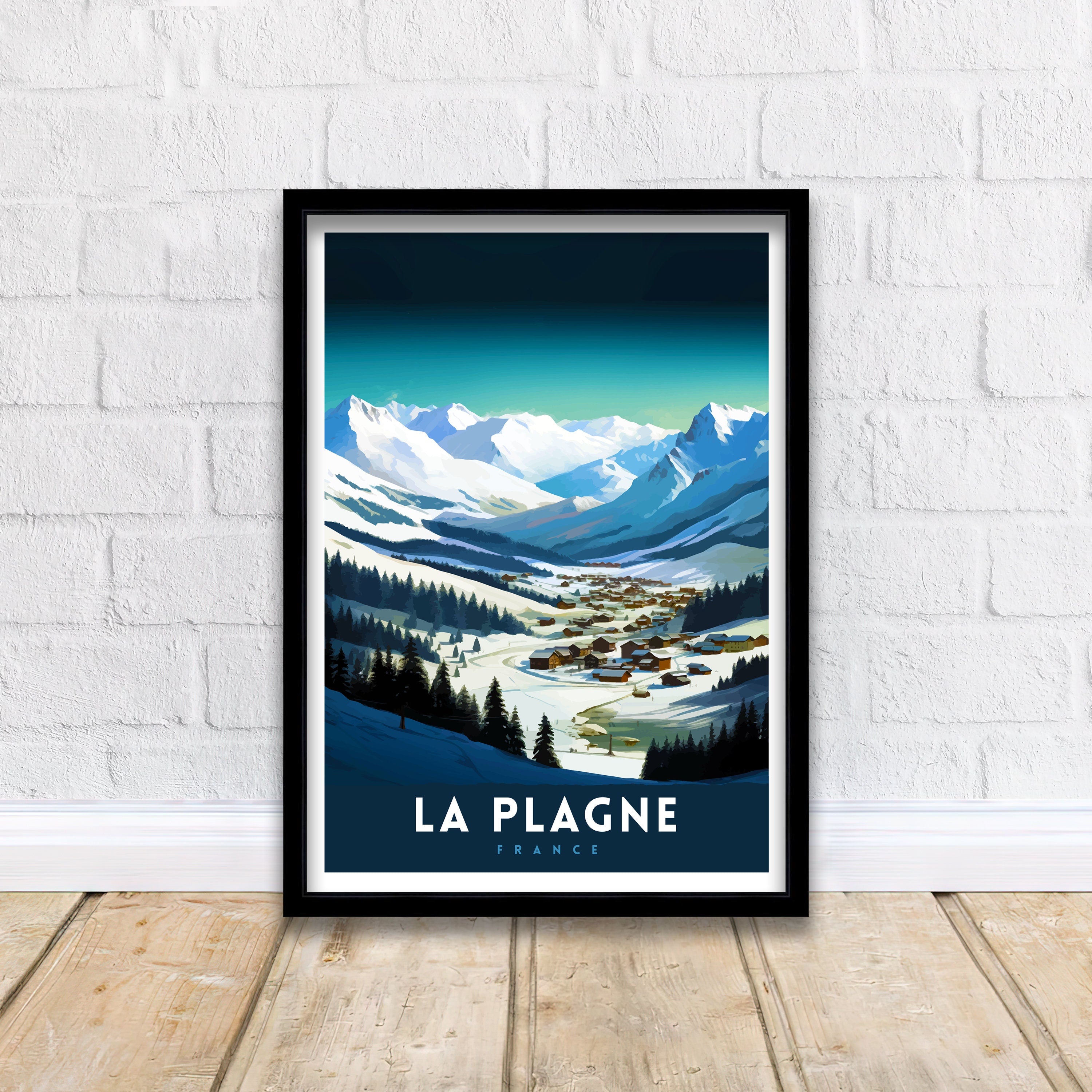 La Plagne France Print La Plagne Decor La Plagne Poster La Plagne Art La Plagne Wall Art Gift for Ski Enthusiasts La Plagne Home Decor