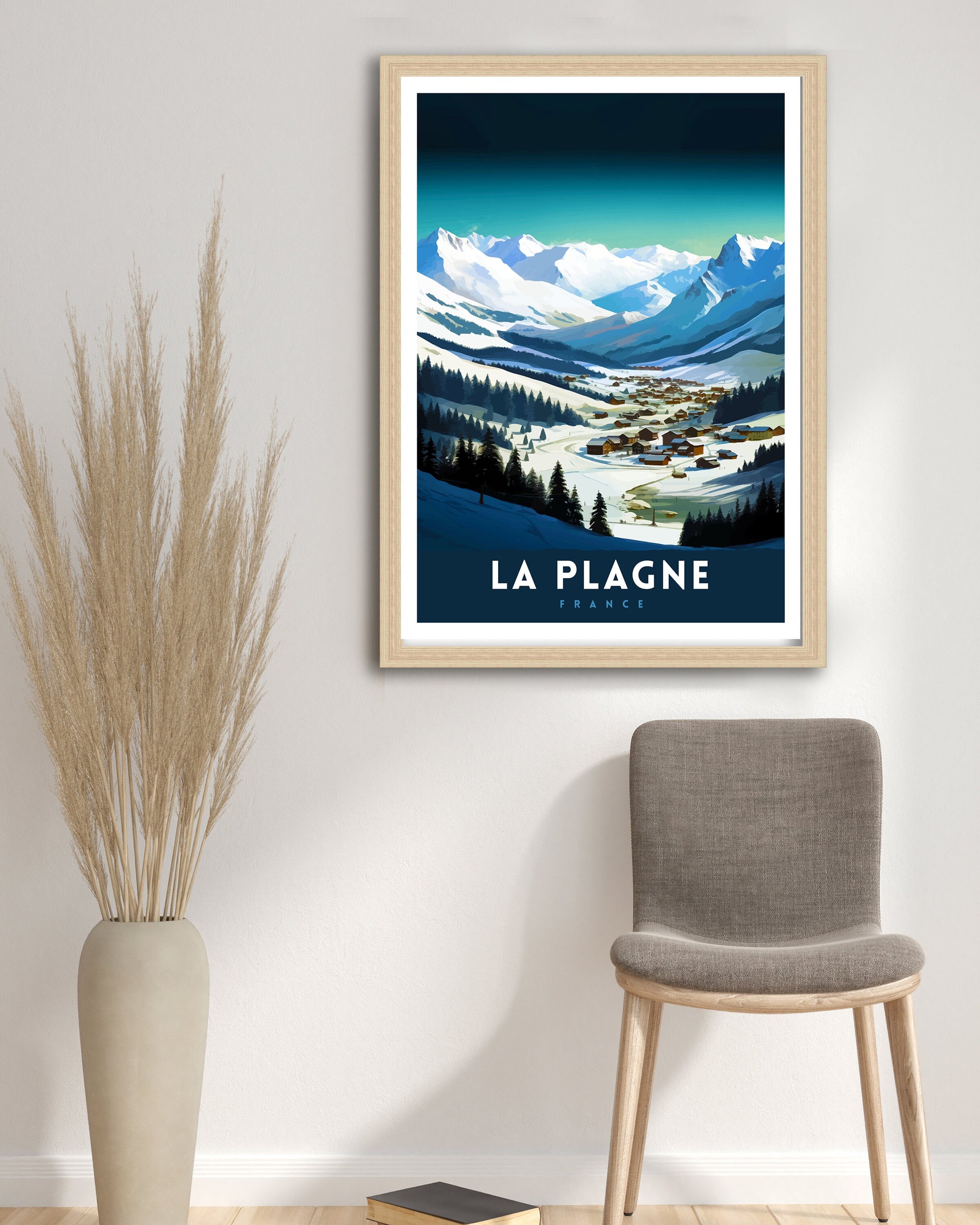 La Plagne France Print La Plagne Decor La Plagne Poster La Plagne Art La Plagne Wall Art Gift for Ski Enthusiasts La Plagne Home Decor
