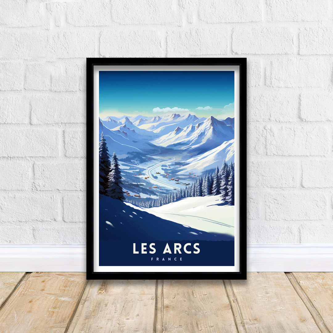 Les Arcs France Poster Les Arcs Decor Les Arcs Poster Les Arcs Art Les Arcs Wall Art Gift for Ski Lovers Les Arcs Home Decor