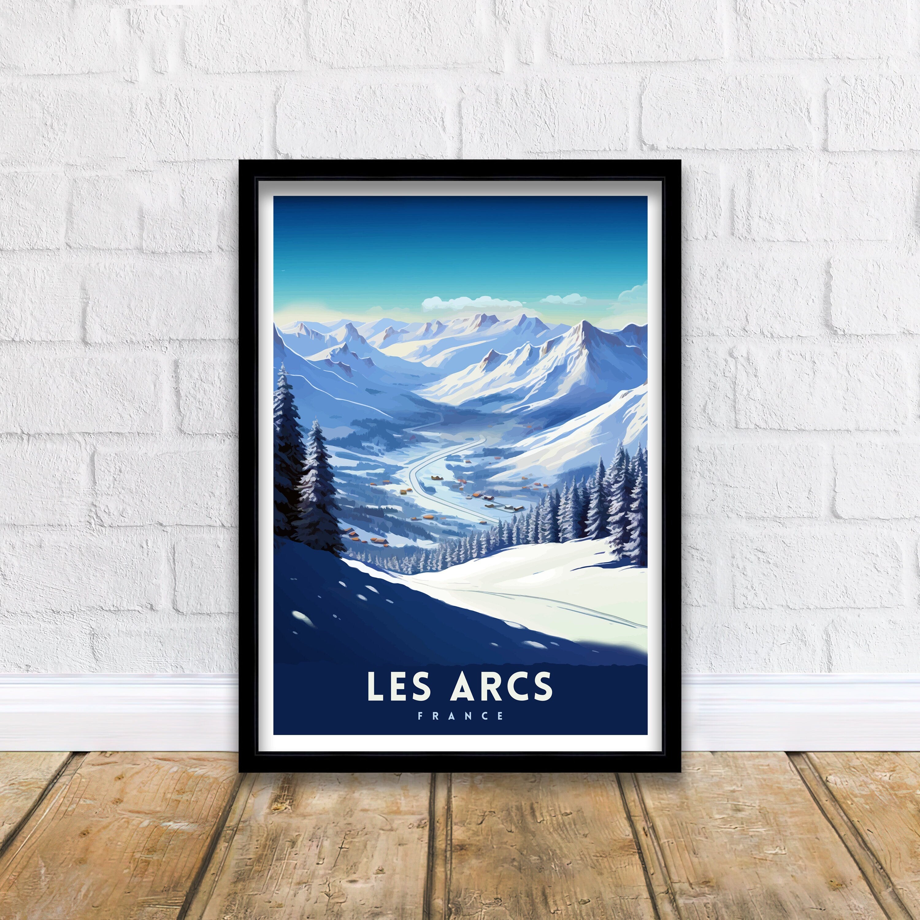 Les Arcs France Print Les Arcs Decor Les Arcs Poster Les Arcs Art Les Arcs Wall Art Gift for Ski Lovers Les Arcs Home Decor