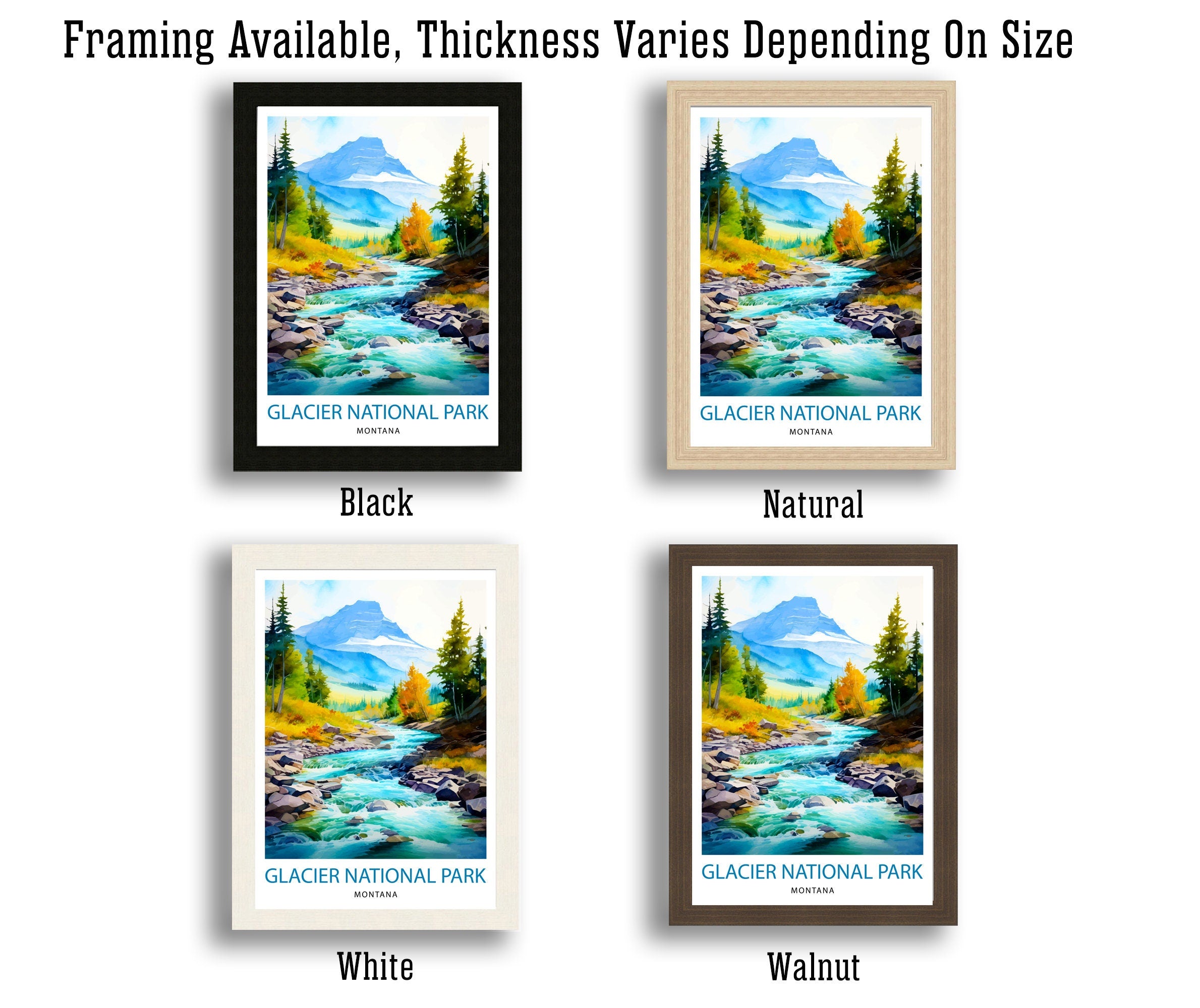 Glacier National Park Print| Montana Wilderness Poster Alpine Landscape Art Hiker's Dream Decor National Park Wall Art Nature Travel Gift