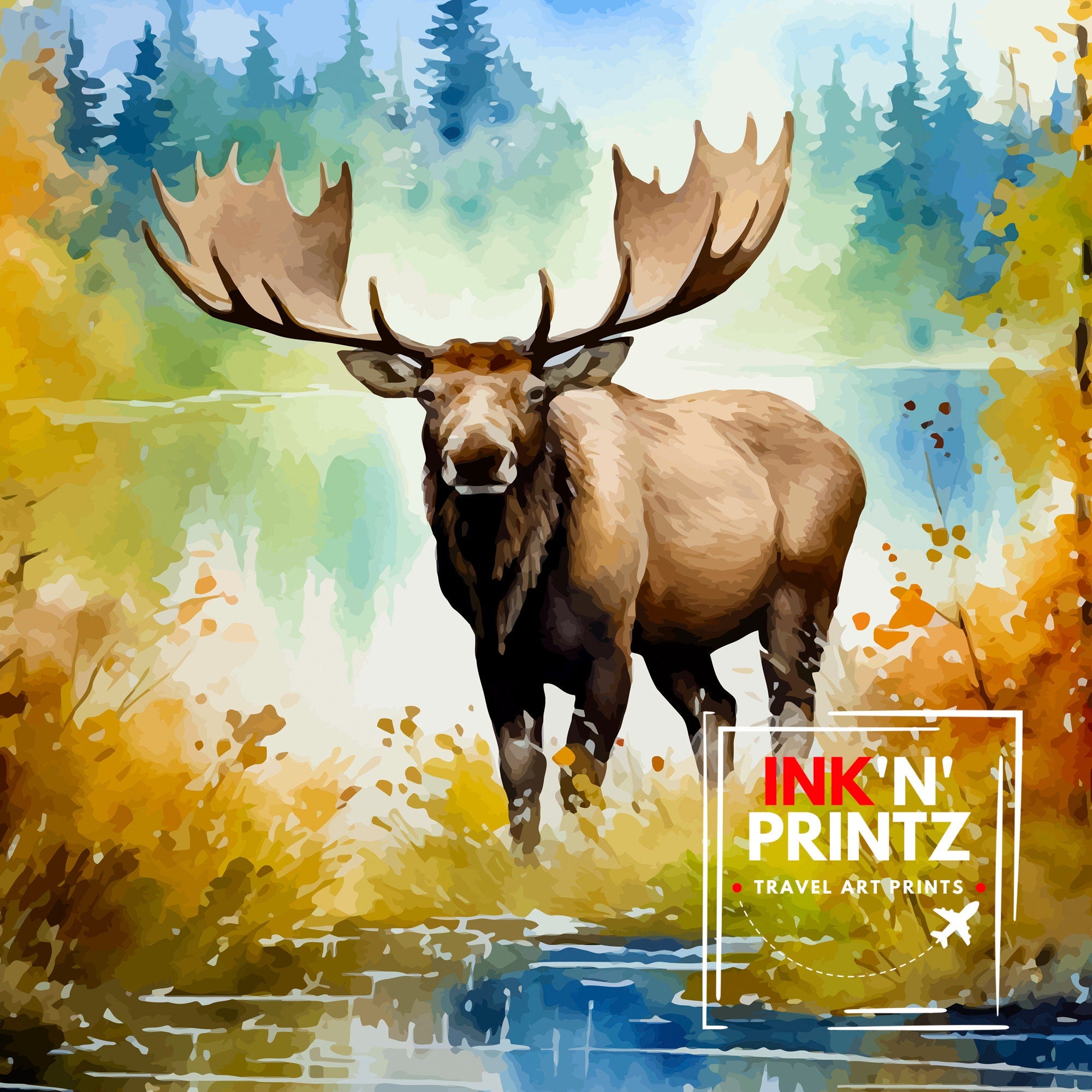 Grand Teton National Park Travel Print| Mountain Wall Art Wyoming Home Decor Nature Poster | Adventure Gift
