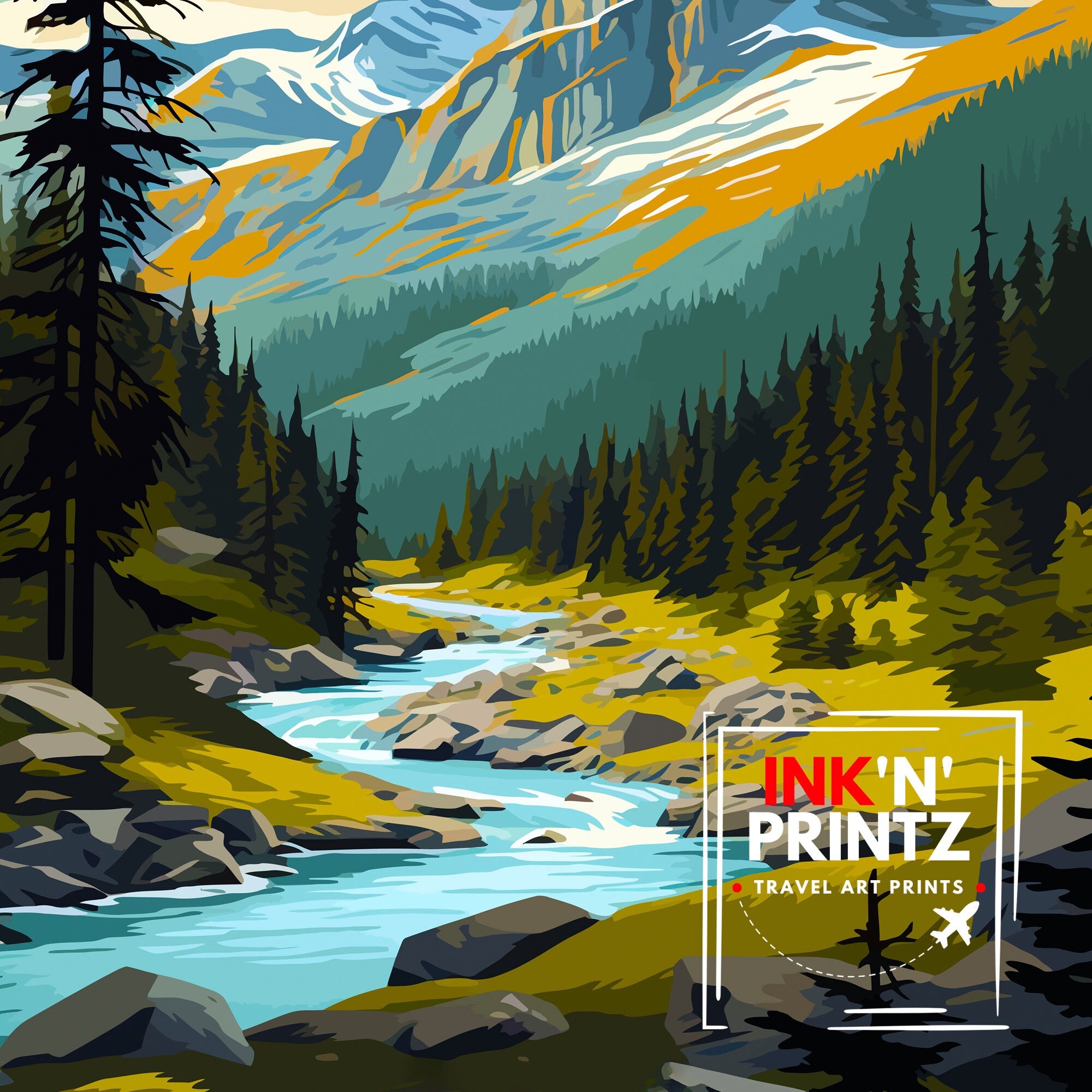 Yoho National Park Print| Canadian Rockies Art Yoho Landscape Poster British Columbia Wall Art Nature Travel Decor Wilderness Gift