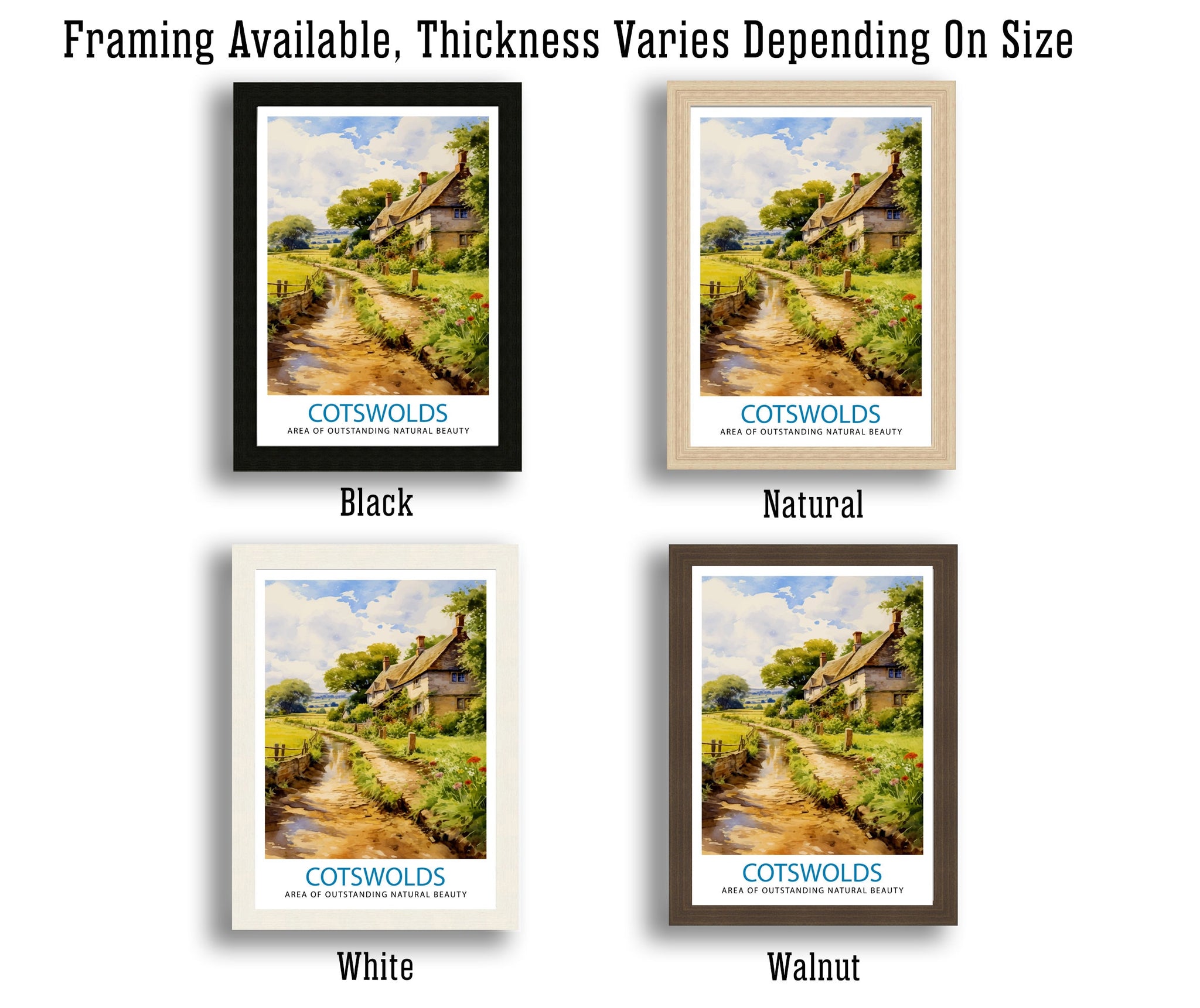 Cotswolds Travel Print Cotswolds Wall Art Cotswolds Illustration Travel Poster Gift Cotswolds Home Decor