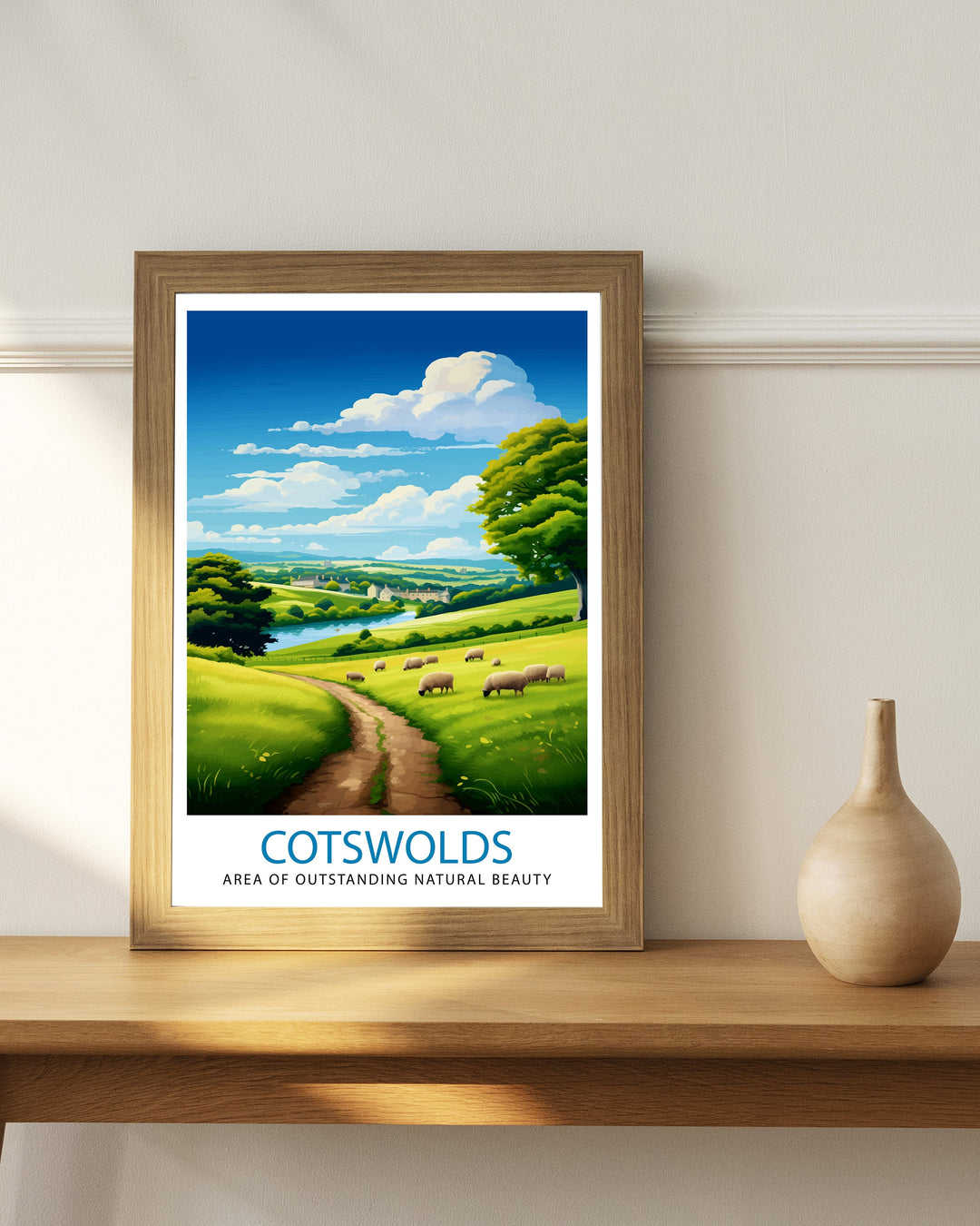 Cotswolds Travel Poster Cotswolds Wall Art Cotswolds Illustration Travel Poster Gift Cotswolds Home Decor